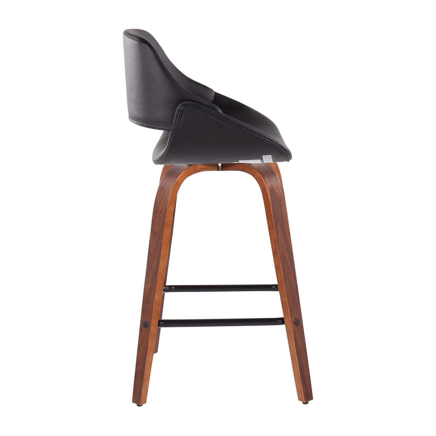 LumiSource Walnut Wood Counter Stools Set of 2 - 24