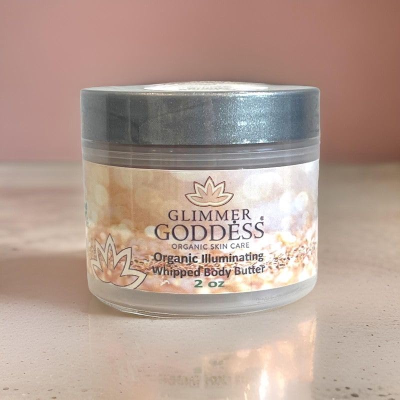 Glimmer Goddess Shimmer Body Butter 2 oz Travel Size - Rose Gold Super Level 3 | Nourishing & Hydrating Natural Glow Moisturizer | Vegan, Cruelty-Free, Paraben-Free Skincare | Perfect for Travel, Parties & Everyday Radiance