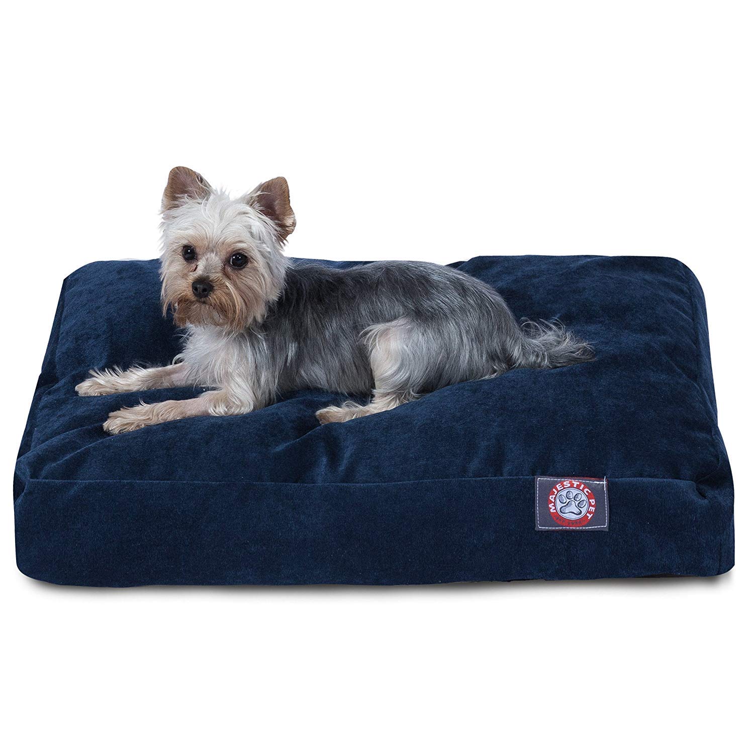 Majestic Pet Villa Rectangle Washable Dog Bed - Non-Slip Comfortable Crate Bed with Removable Cover - Kennel Bed for Small Dogs - Navy Polyester Fiber Pet Bed for Sleeping, Lounging & Travel