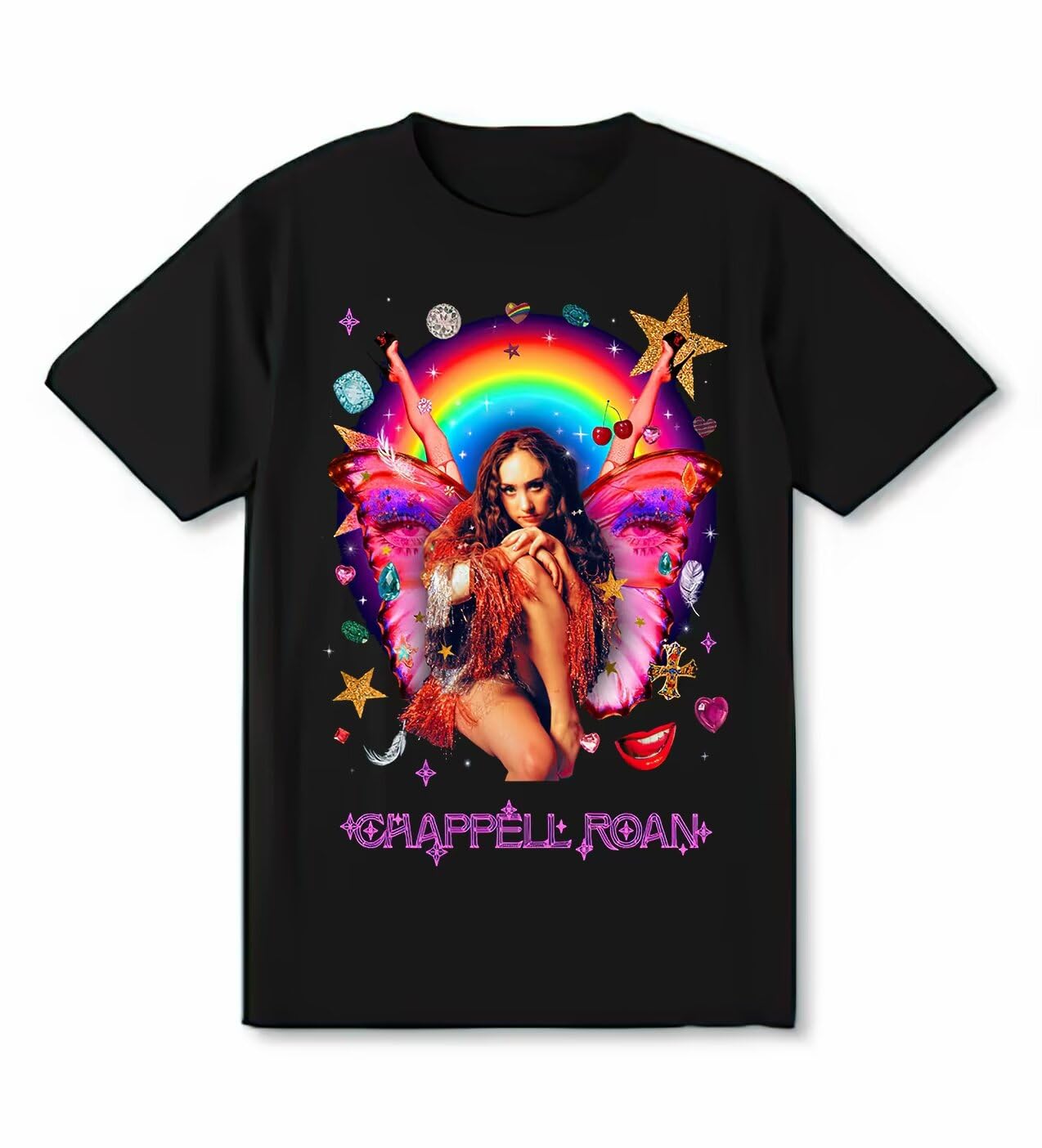 Chappell Music Roan Unisex Touring T-Shirt - Trendy Cotton Short Sleeve Tee for Men & Women | Perfect for Concerts, Music Festivals & Casual Wear (Black)