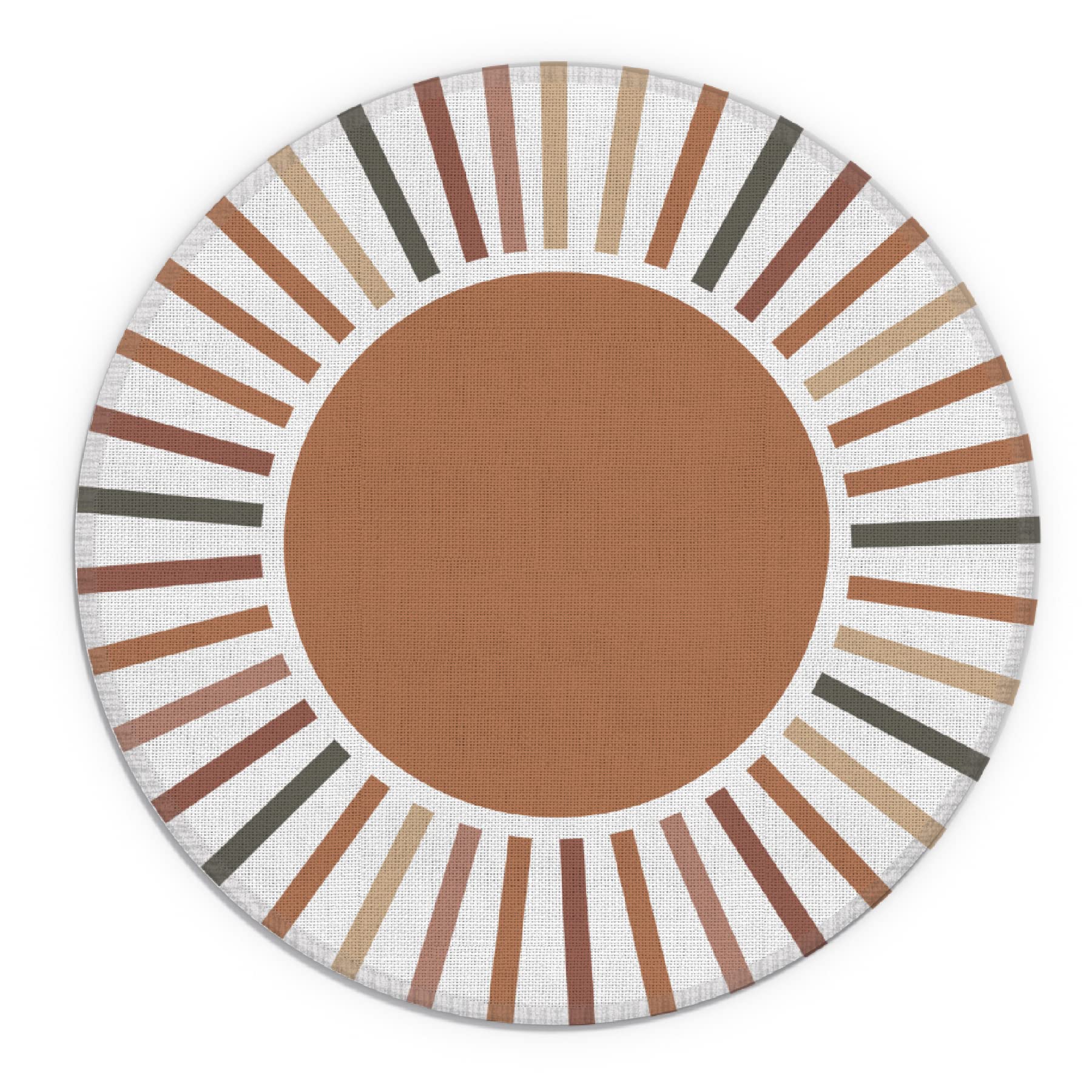 Abstract Boho Sun Sunrise Sunset Sunshine Waterproof Round Mouse Pad - 7.9 x 7.9 Inch Non-Slip Rubber Base, Bohemian Style Desk Decor for Office, Home & Dorm - Perfect Gift for Boho Lovers, Girls & Women - Ideal for Work, Gaming & Home Office Setup