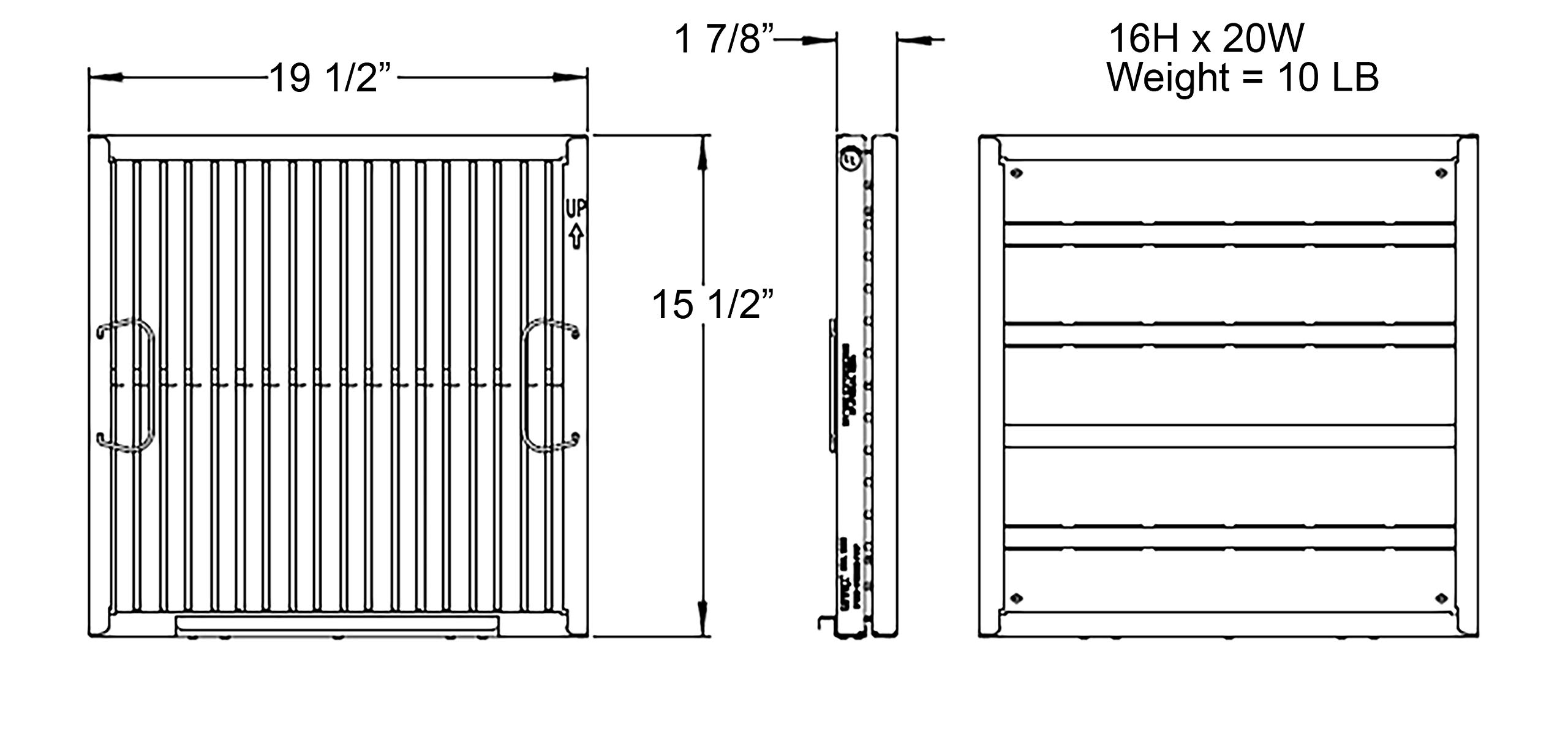 Captrate SOLO Stainless Steel Baffle Restaurant Hood Filter - 16