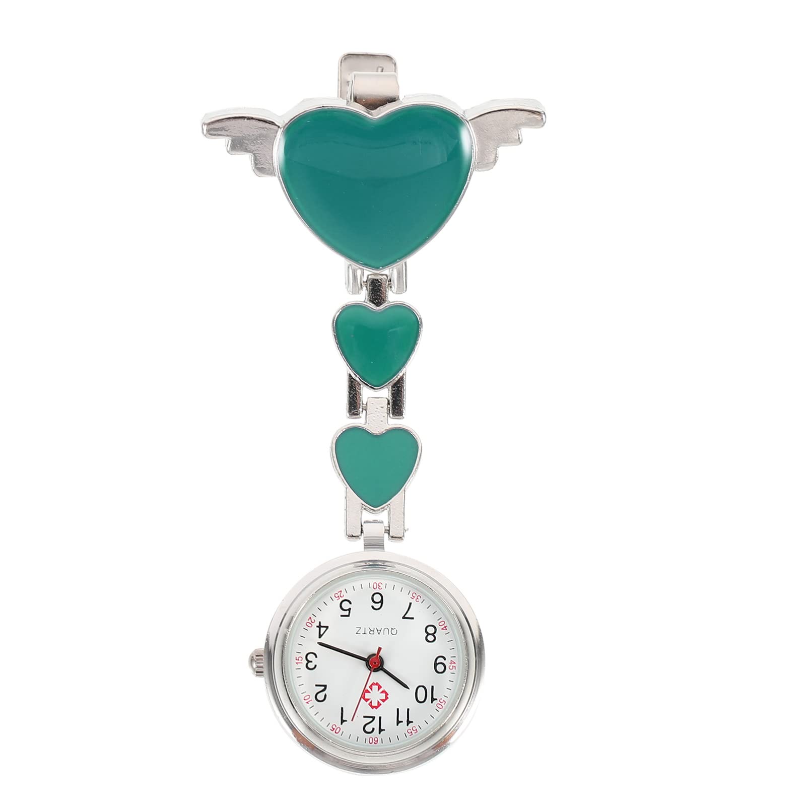 Nurse Pocket Watch Clip On - Blue Heart Hanging Fob Watch with Alarm & Quartz Movement for Medical Professionals, Paramedics & Students | Perfect for Clinical Shifts, Hospital Rounds & Healthcare Training