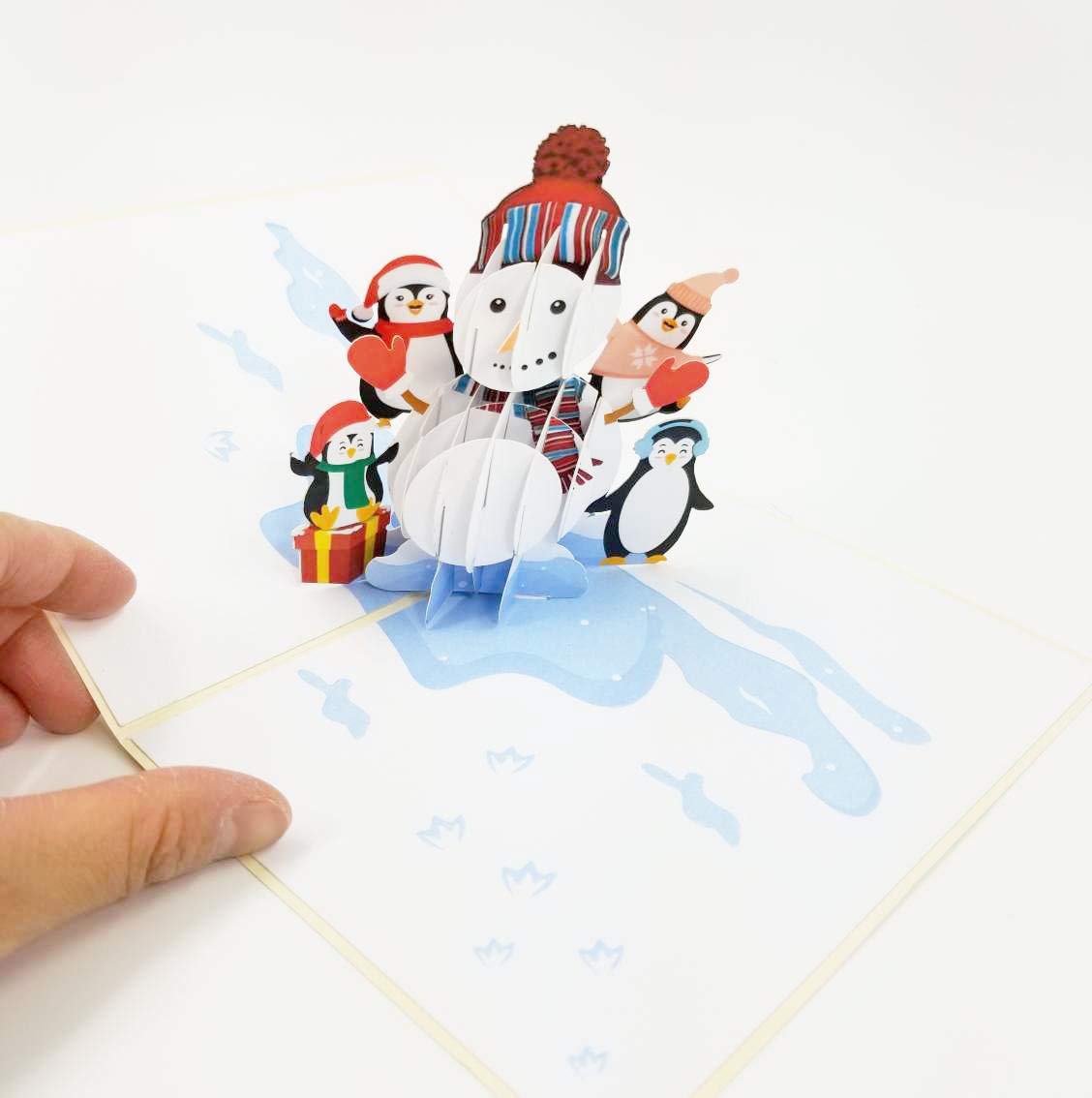 Snowman & Penguin Pop-Up Christmas Card - Holiday & Birthday Greeting Card for Family (Son, Daughter, Grandkids, Parents) | Festive 3D Pop-Up Card for Christmas Celebrations & Special Occasions