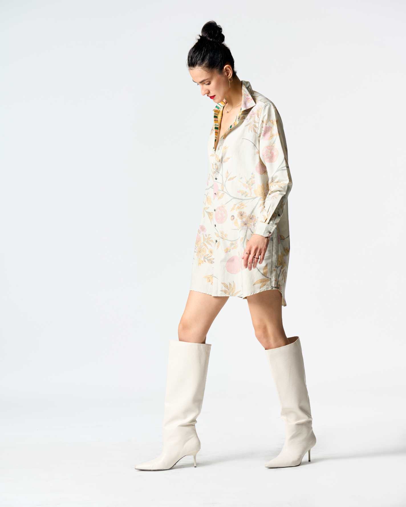 Oversized Cotton Silk Shirt in Mint Green - Perfect for Casual Wear, Layering & Boho Outfits