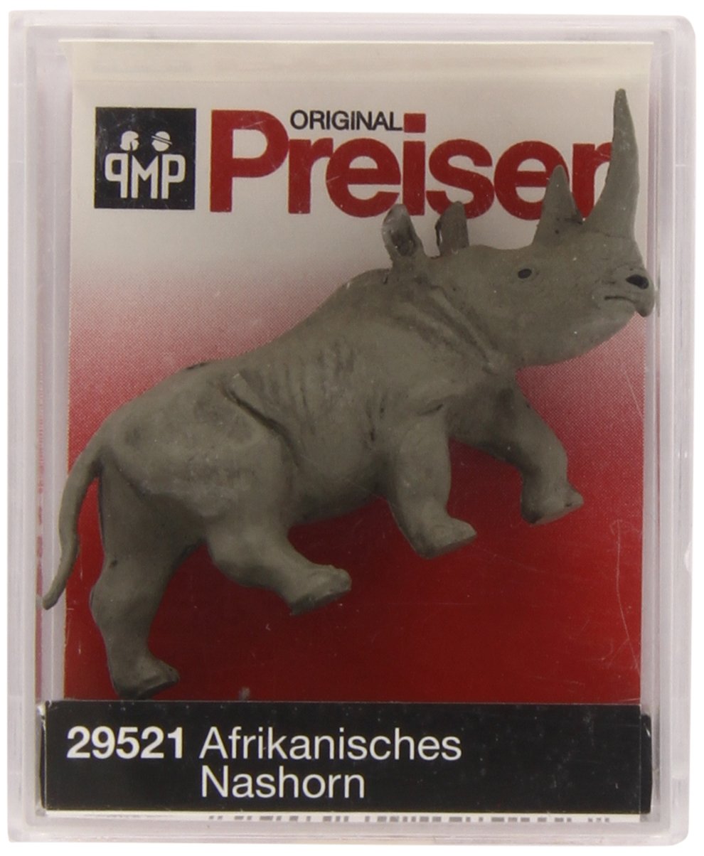 Preiser Rhino Walking HO Scale Model - Realistic Wildlife Miniature for Train Sets, Dioramas & Collectors | Perfect for Model Railroads, Scenery Displays & Educational Projects