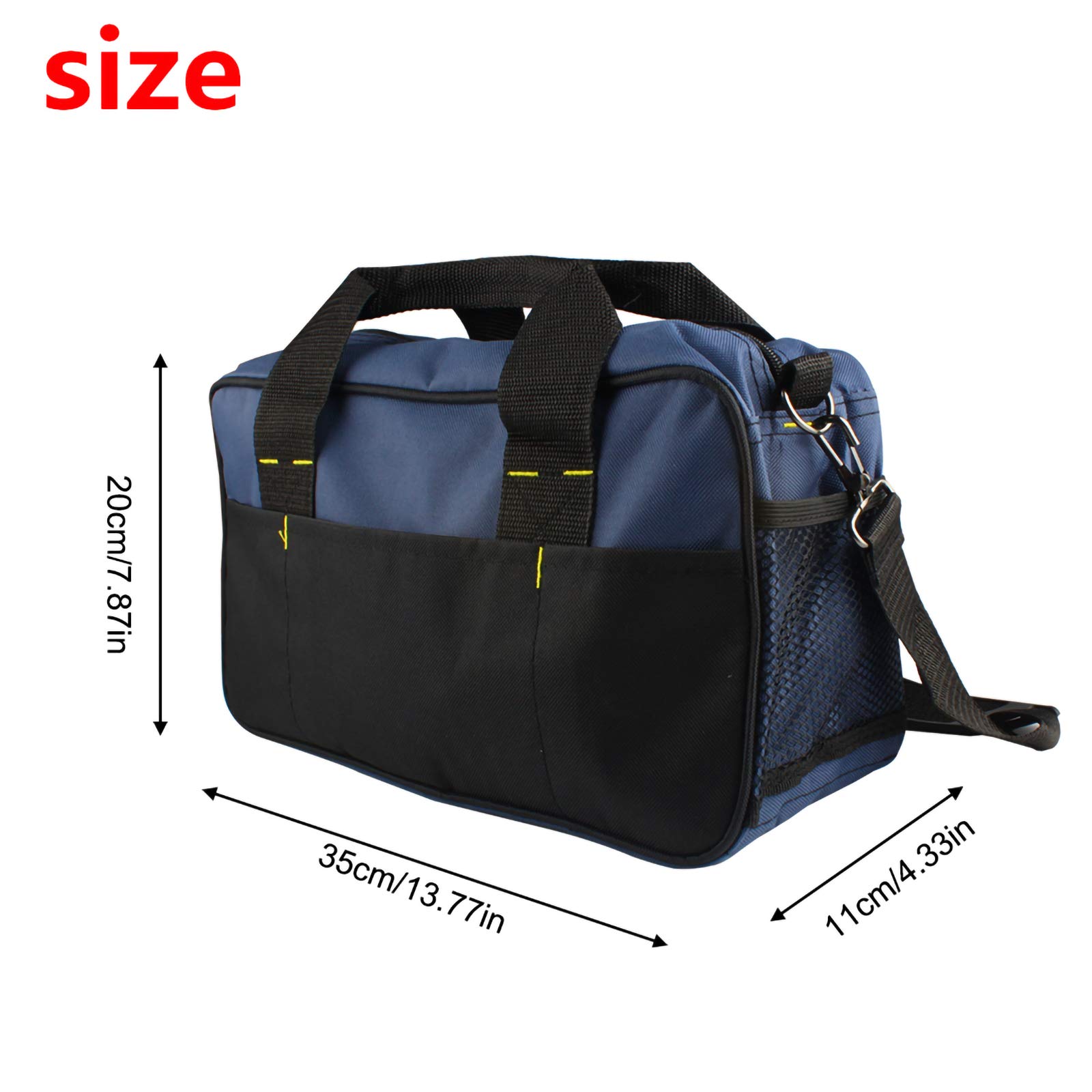 Andux Wide Mouth Tool Bag - Heavy Duty Storage Organizer for Electricians, Plumbers & DIY WJSNB-09 - Perfect for Job Sites, Home Garage & Workshop Organization