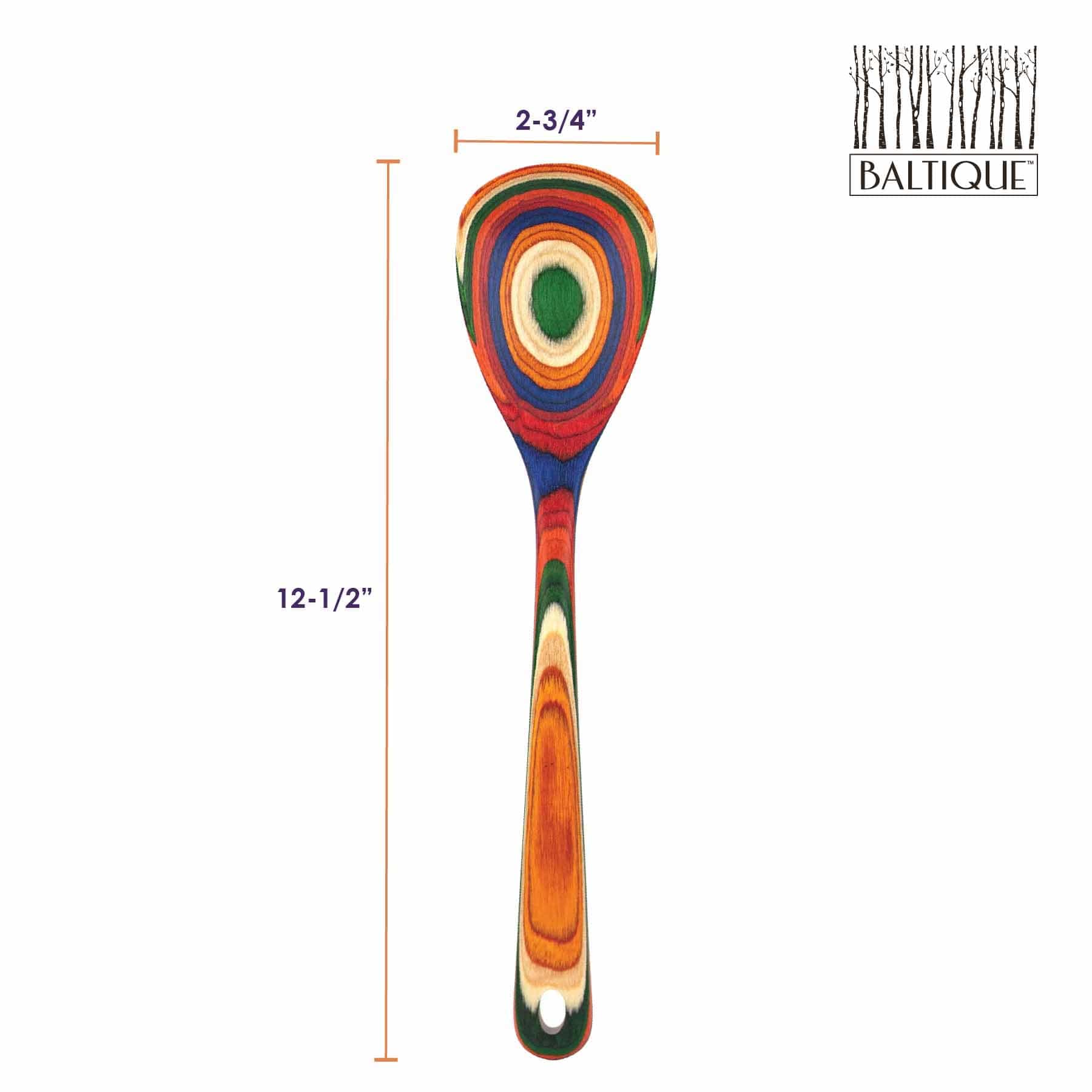 Baltique® Marrakesh Collection Wooden Cooking Spoon - 12.5 Inch Natural Wood Kitchen Utensil for Stirring, Mixing & Serving - Perfect for Soups, Sauces & Baking