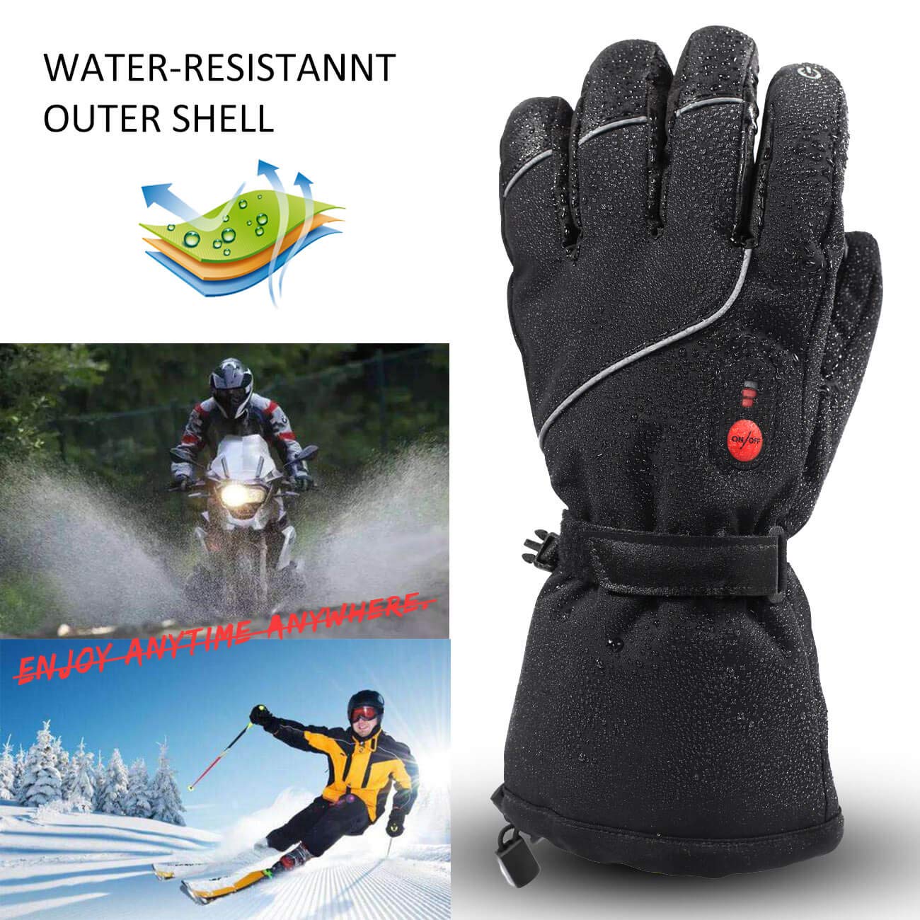 SAVIOR HEAT Rechargeable Battery Heated Gloves for Men & Women - Electric Warming Winter Gloves for Skiing, Hiking, Motorcycling & Outdoor Activities