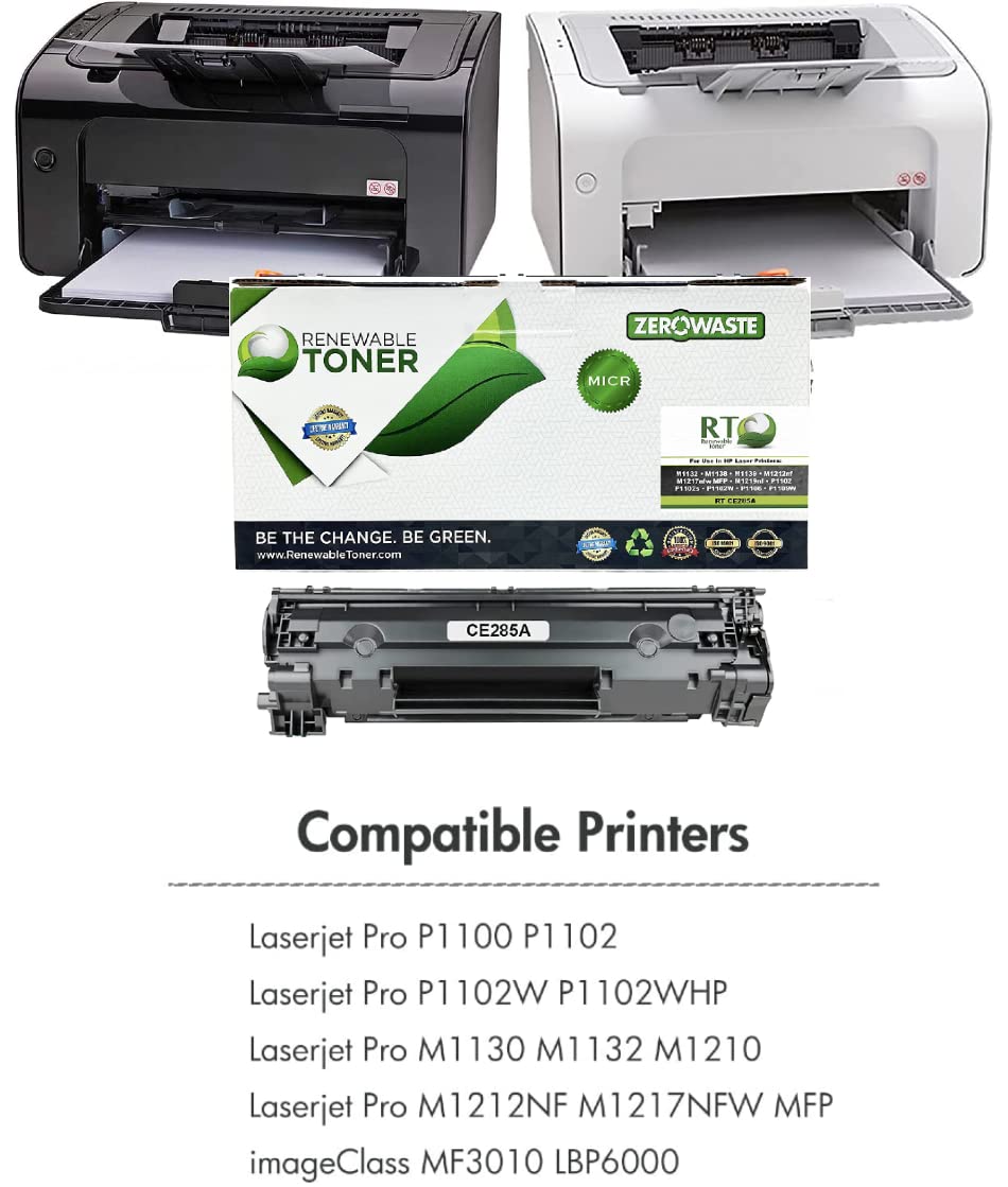 RT 85A MICR Toner Replacement for HP 85A 285A CE285A | Compatible with HP Laser Printers P1102W P1109W M1212NF M1217NFW | High-Yield Check Printing Cartridge (2-Pack) | Perfect for Home Office Banking & Business Documents