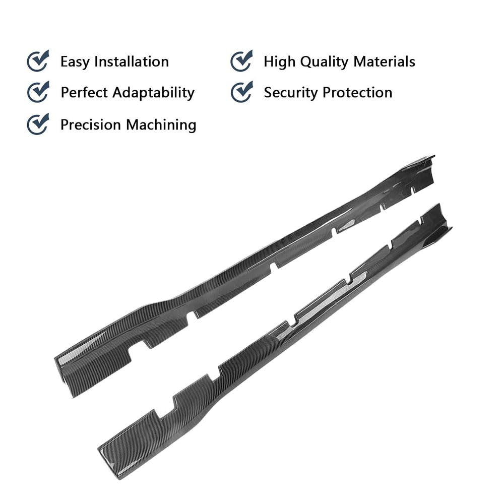 Carbon Fiber Side Skirts Panel Kit for Dodge Charger Widebody 2020-2022 - Rocker Panel Splitter Extension (1 Pair) - Enhance Style & Aerodynamics for Street Racing & Car Shows