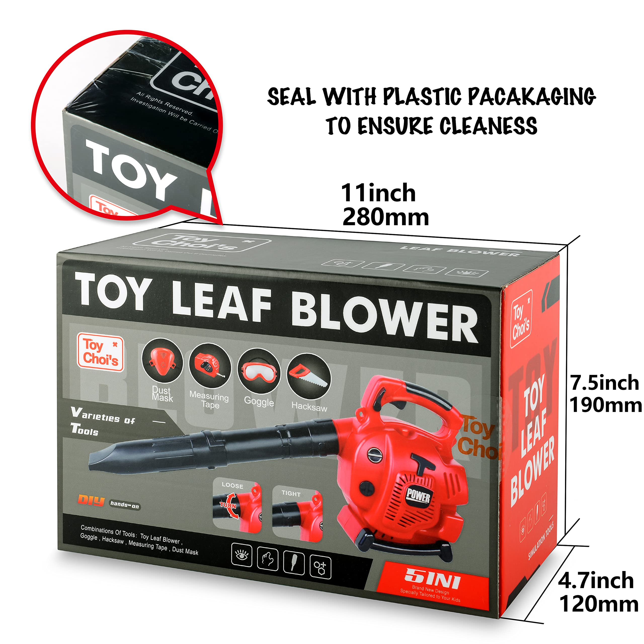 2 Pack Kids Garden Toy Set - Realistic Toy Leaf Blower & Toy Chainsaw with Light & Sound Effects | Outdoor Pretend Play Tools for Toddlers & Children | Perfect for Backyard Adventures, Role Play & Imaginative Outdoor Games