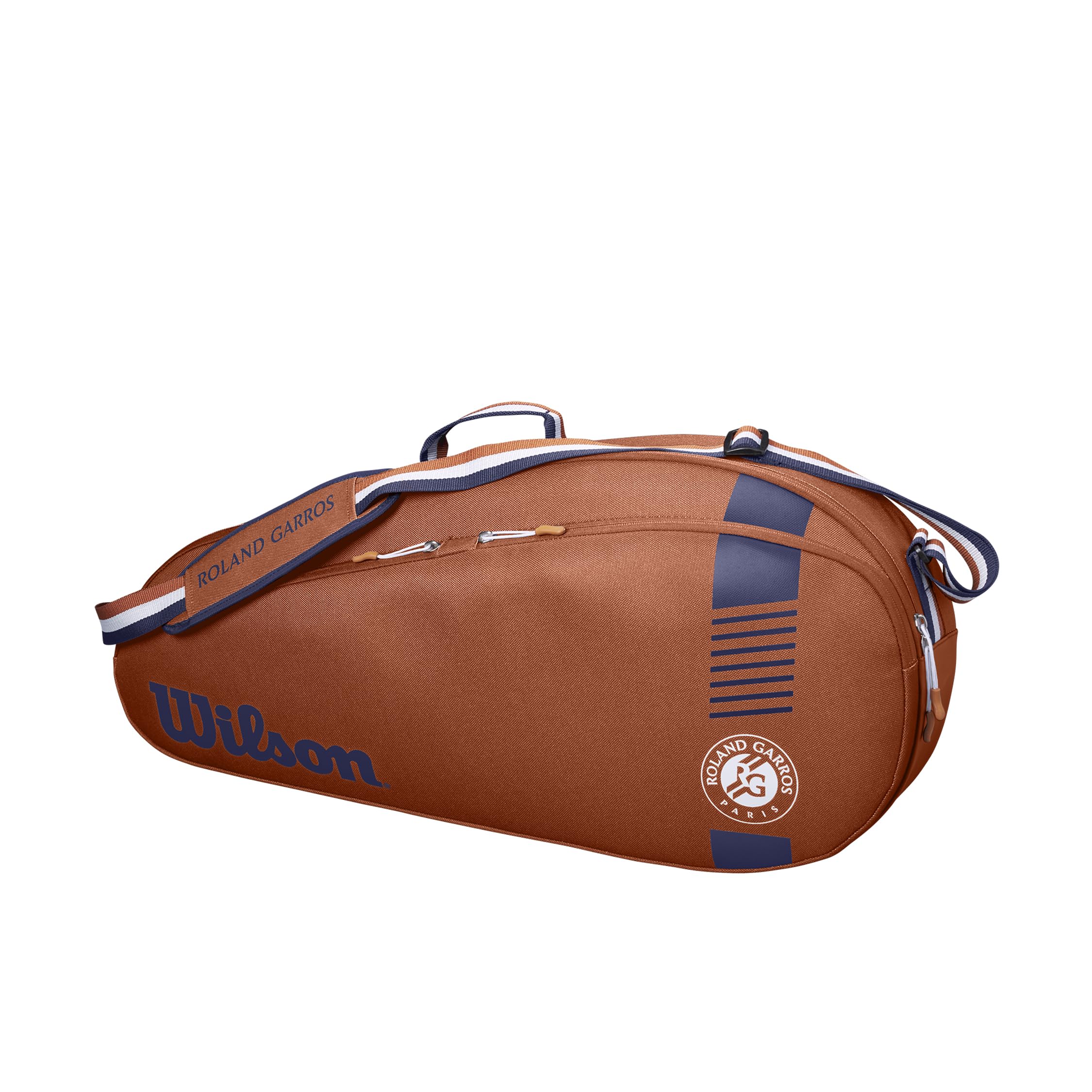 Wilson Roland Garros Team Tennis Racket Bag - Clay/Navy, Holds 3 Rackets | Premium Tennis Gear for Clay Court Players | Perfect for Tournaments, Practice & Travel