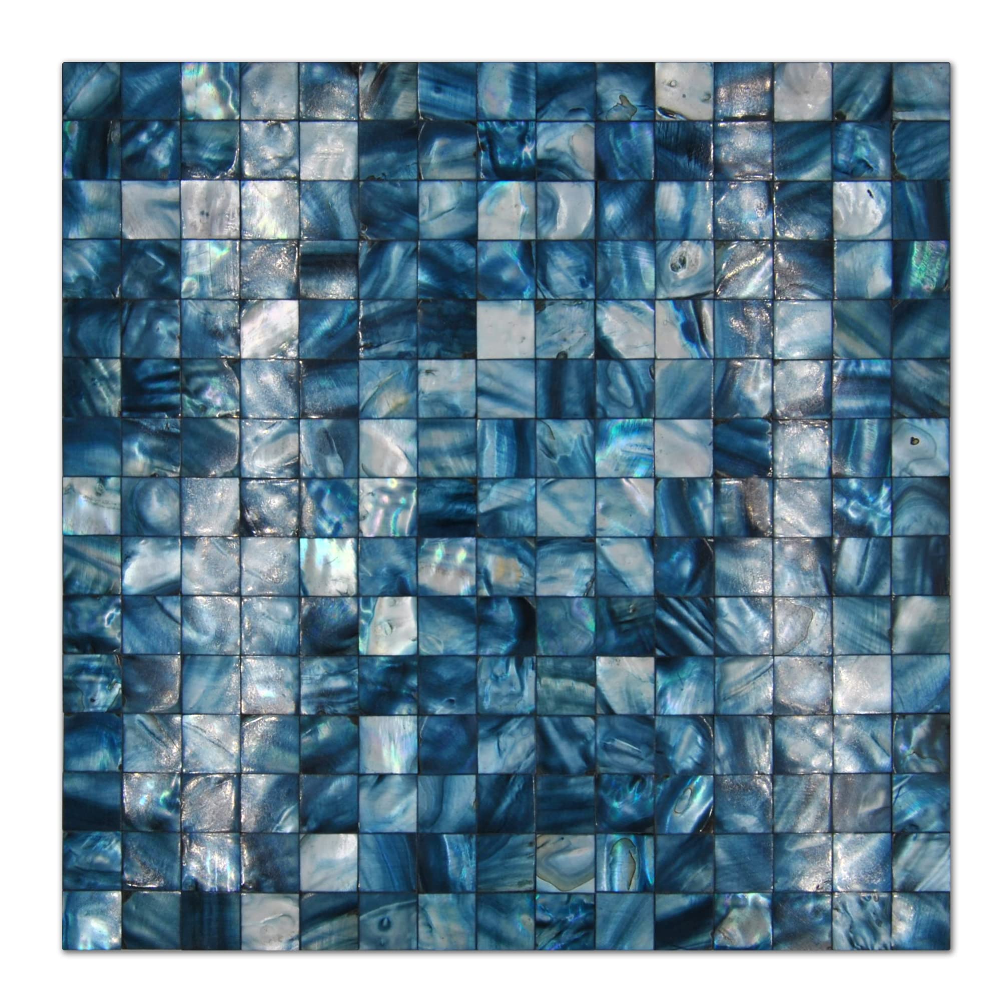 KASARO Self-Adhesive Mother of Pearl Mosaic Tiles - Peel & Stick Backsplash for Kitchen, Bathroom, Bedroom Wall Decor (Blue, 10 Sheets) | Easy DIY Home Upgrade for Stylish & Waterproof Surfaces