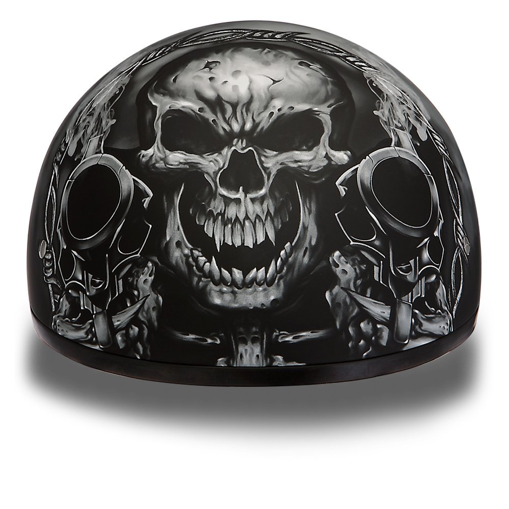 Daytona Half Skull Cap Motorcycle Helmet DOT Approved - Lightweight Open Face Bike Helmet for Men & Women - Perfect for Cruiser, Chopper, and Street Riding