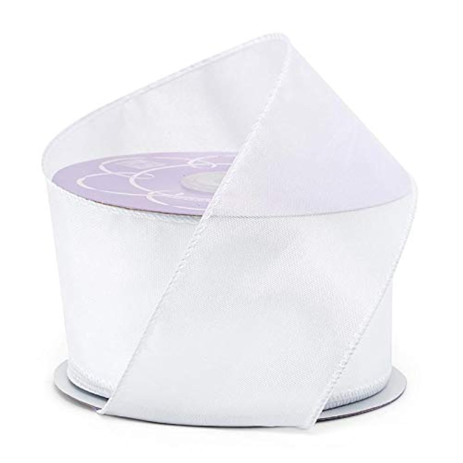 White Satin Wired Ribbon 1.5