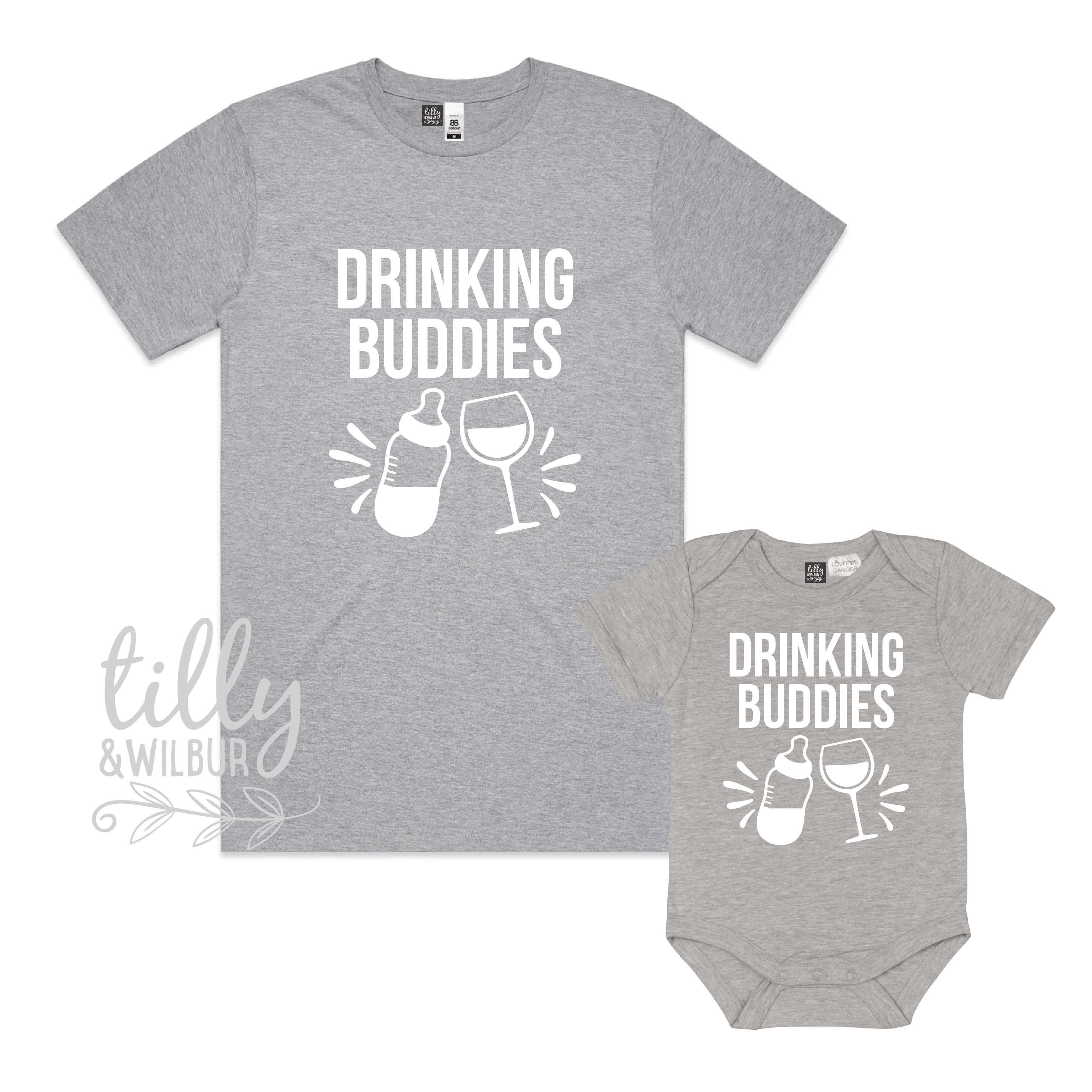 Drinking Buddies Wine Matching Outfit Set - Fun Couple Wine Party Costume for Halloween, Bachelorette & Themed Events - Multiple Colors Available