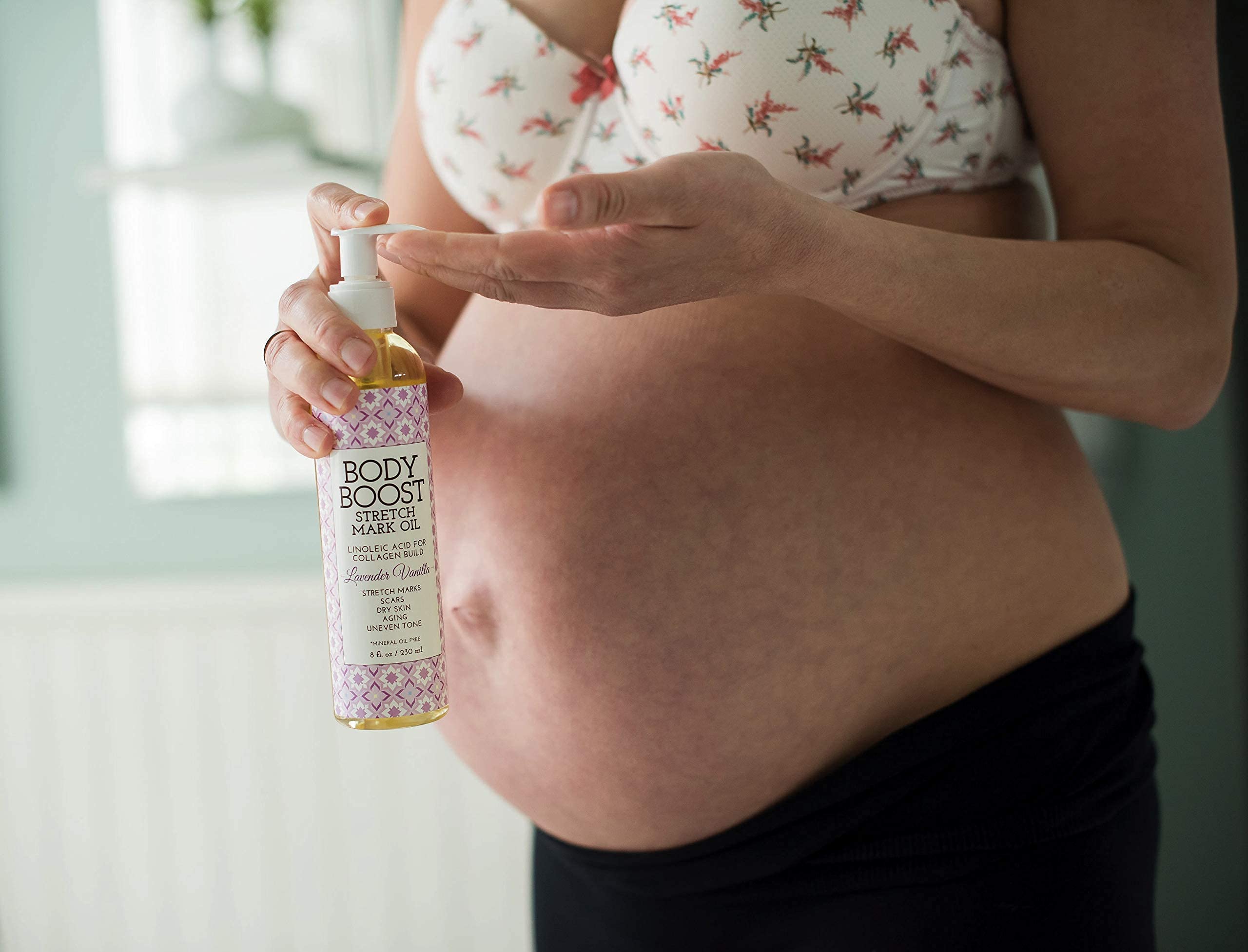 Body Boost Lavender Stretch Mark Butter & Oil Duo Set - Natural Moisturizing Cream for Pregnancy, Postpartum & Dry Skin Care - Perfect for Stretch Mark Prevention & Skin Hydration