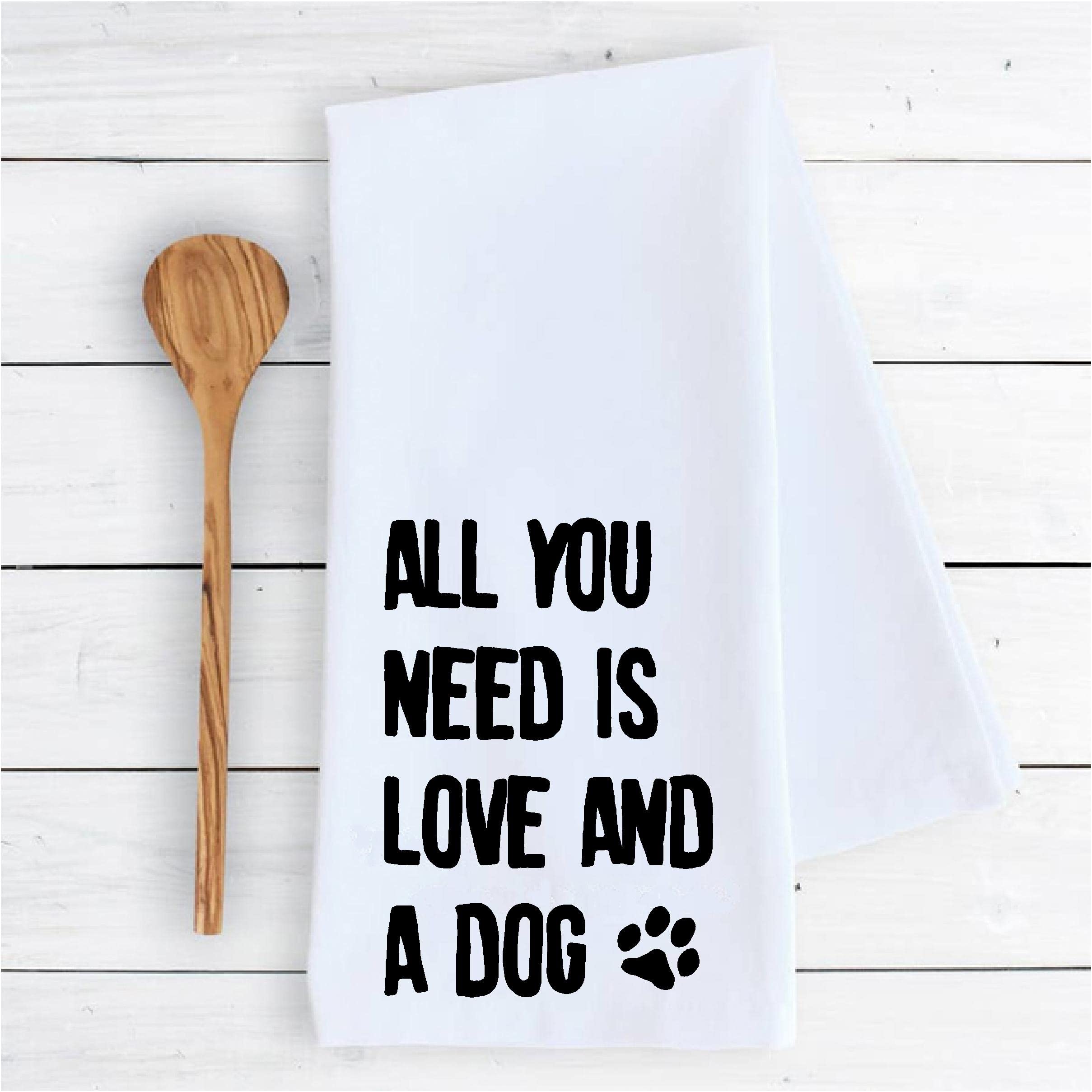 Funny Cute Dog Kitchen Dish Towel - 100% Cotton for Drying & Decor