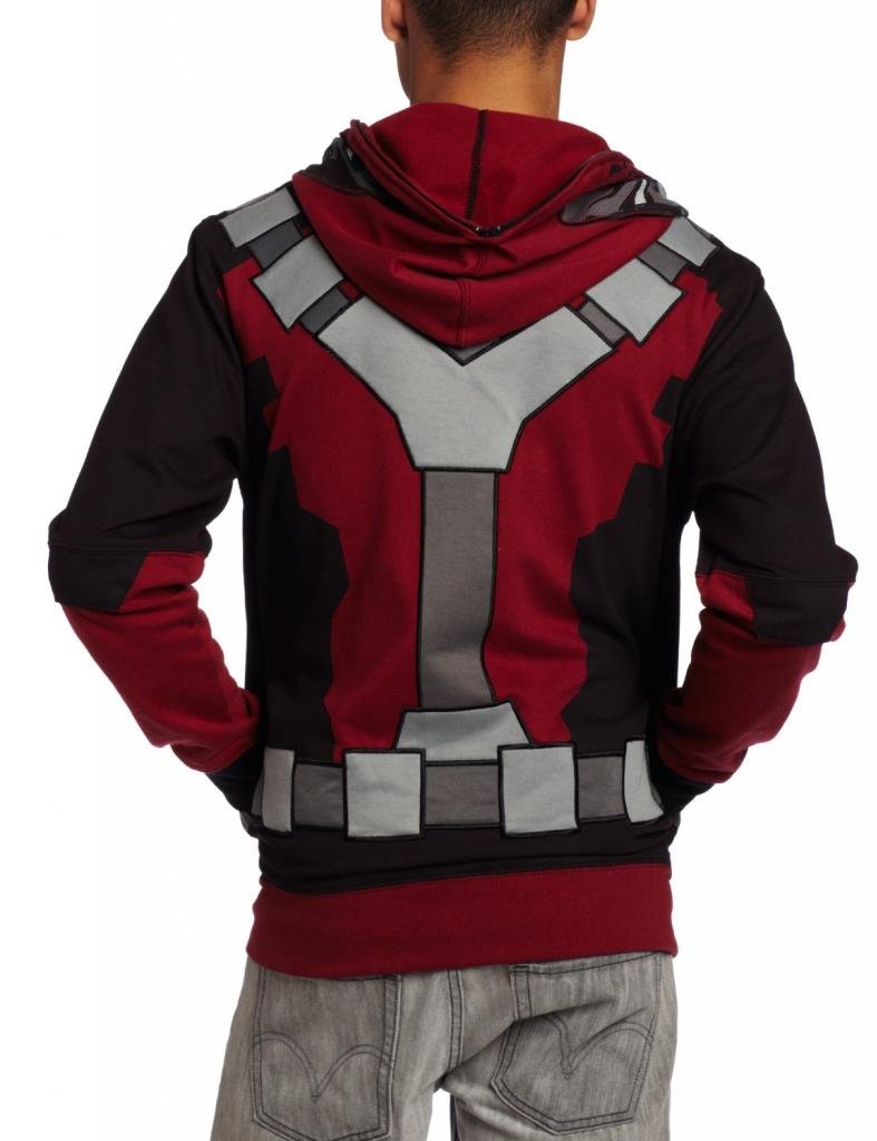 Marvel Men's Deadpool Fleece Hoodie - Black & Red, 2XL | Soft & Warm Pullover for Superhero Fans | Perfect for Cosplay, Comic Con & Casual Wear