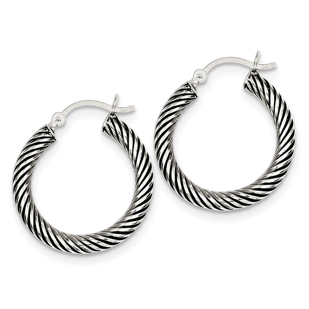Vintage Style Sterling Silver Open Twist Hoop Earrings for Women - Elegant Boho Jewelry for Everyday Wear, Date Night & Special Occasions