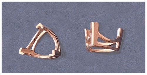 14K Gold or Sterling Silver 11mm Trillion Cut Prong Setting for DIY Jewelry - Custom Ring, Earring, Pendant Making (144-185) - Perfect for Engagement Rings, Wedding Bands & Handmade Jewelry Designs