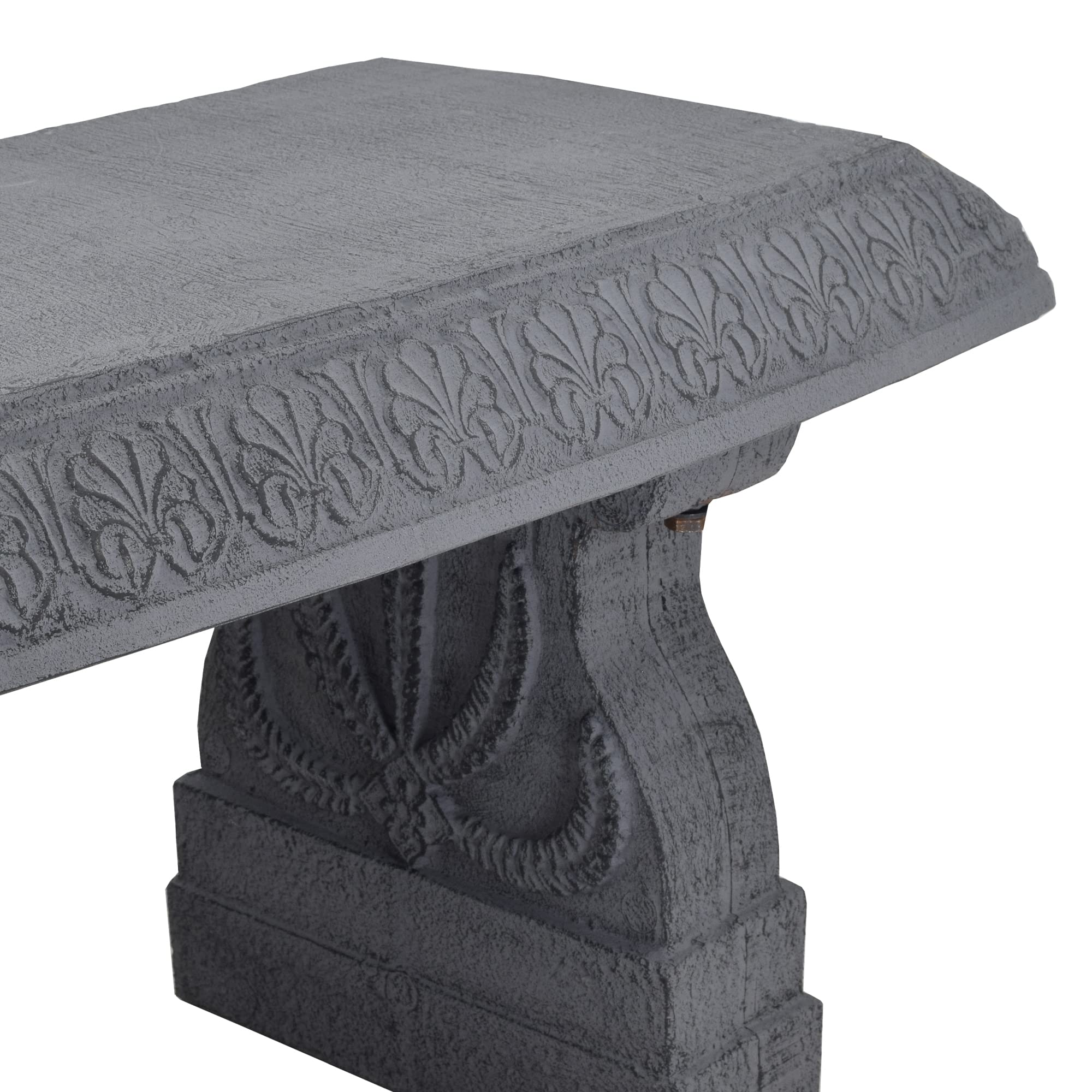 Arcadia Garden Products BE02 Fiberclay Outdoor Bench - Weather-Resistant Gray Patio Seating for Garden, Front Porch, Park & Backyard - Perfect for Relaxing, Entertaining & Outdoor Decor