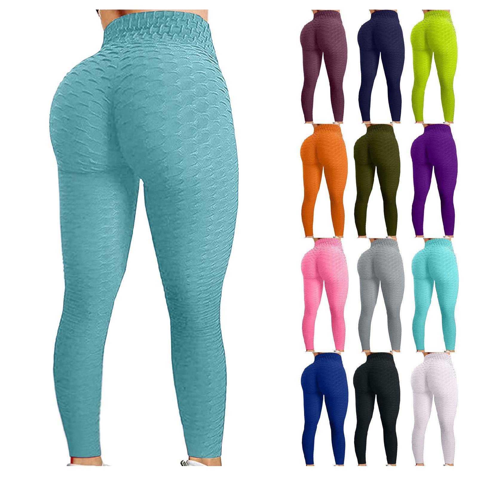 Butt Lifting Leggings - High Waist Yoga Pants for Women, Tummy Control & Booty Lift - Workout & Running Tights (L, Black) - Perfect for Gym & Daily Wear