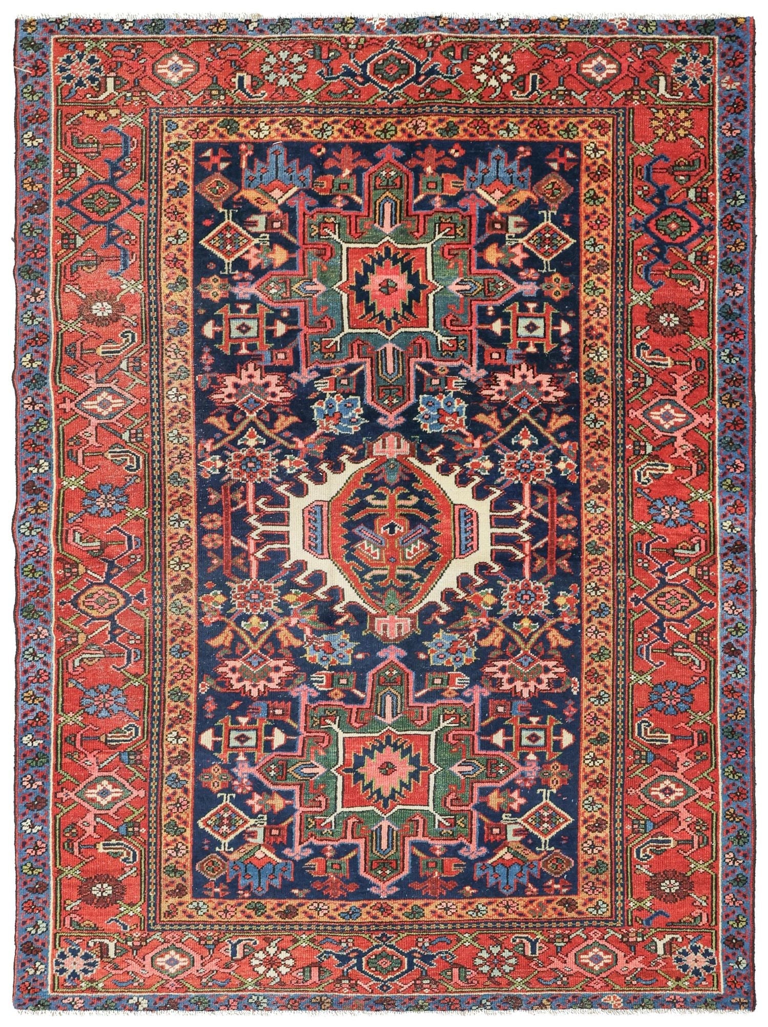 Authentic Antique Karaja Handwoven Tribal Rug - J67622 - Perfect for Boho Home Decor, Living Room, or Bedroom