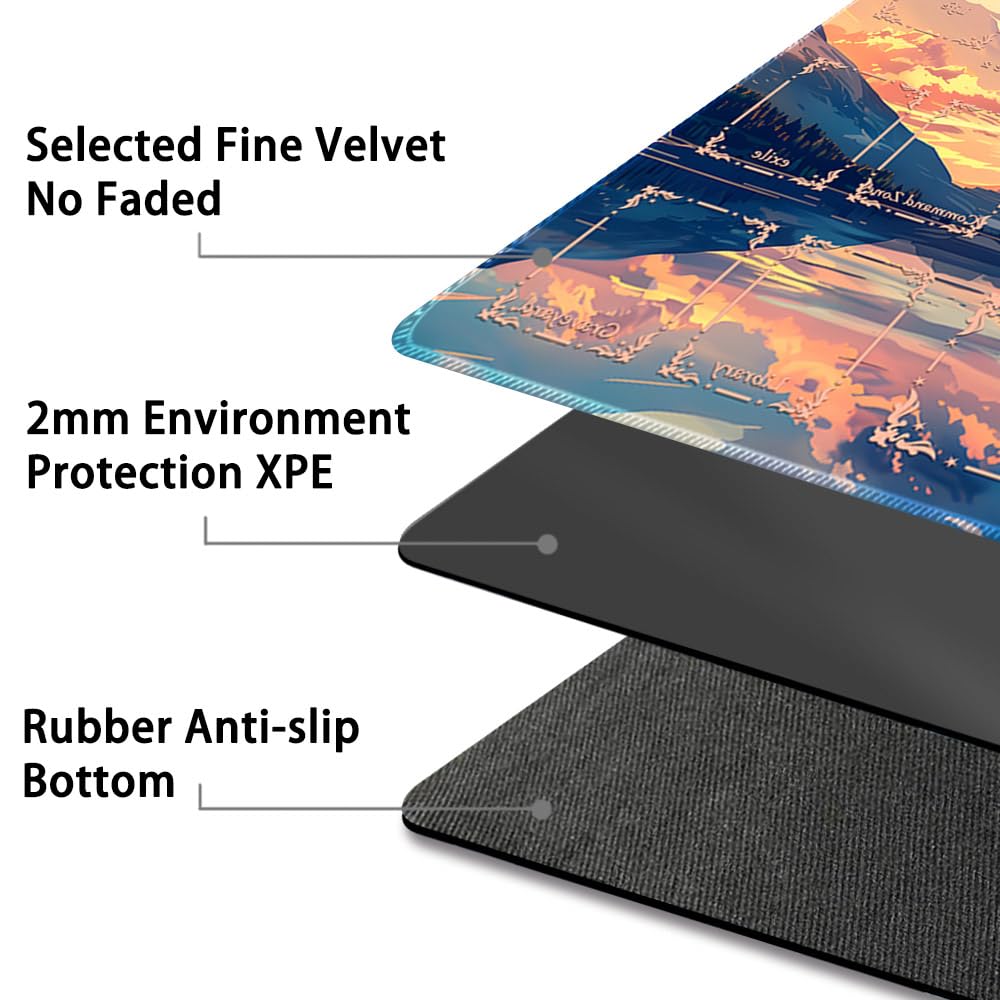 Premium MTG Playmat with Zone Markings & Locking Edges - Waterproof Storage Bag Included - Durable TCG Game Mat for Magic: The Gathering - Perfect for Tournaments, Casual Play & Card Protection