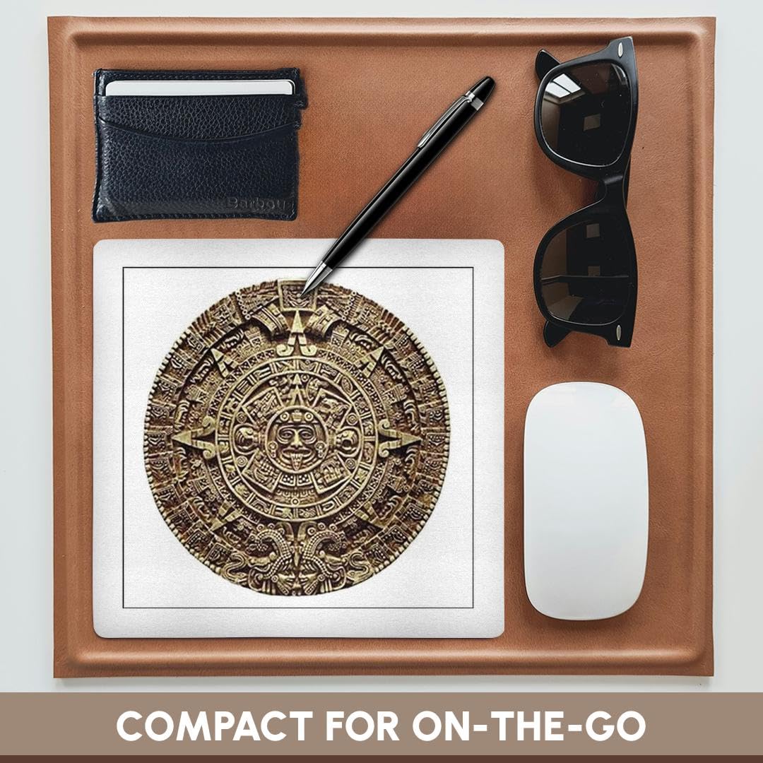 Mayan Calendar Mouse Pad - 8x8 Inches Non-Slip Gaming & Office Desk Mat - Perfect for Computers, Laptops, and Workspace Decor (mp_60664_1)