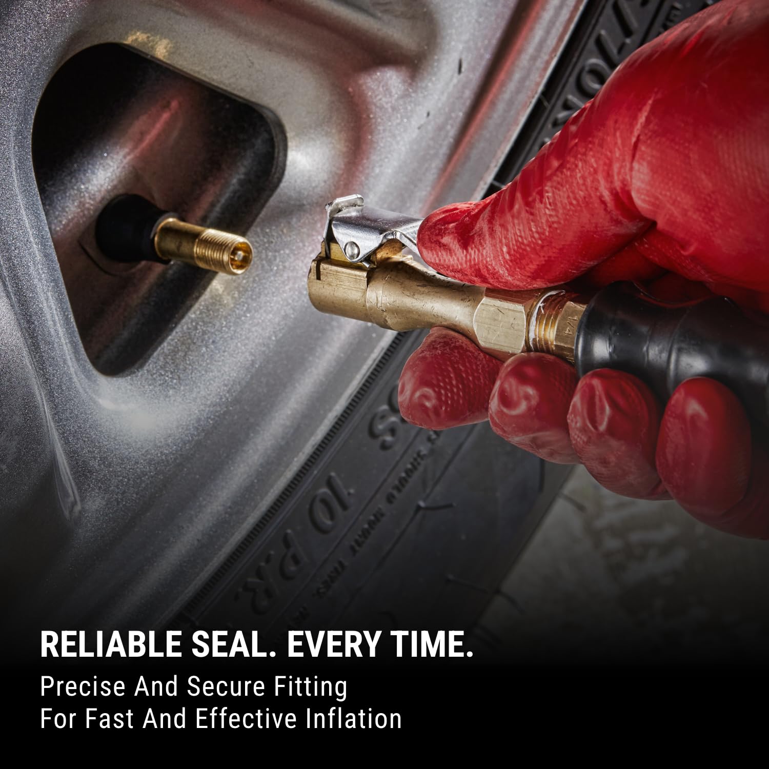 Milton EZ-Lock™ Heavy Duty Brass Straight Lock-on Air Chuck - 175 PSI High Pressure Open Flow Design for Tires, Inflatables & Pneumatic Tools - Perfect for Automotive, Industrial & DIY Applications