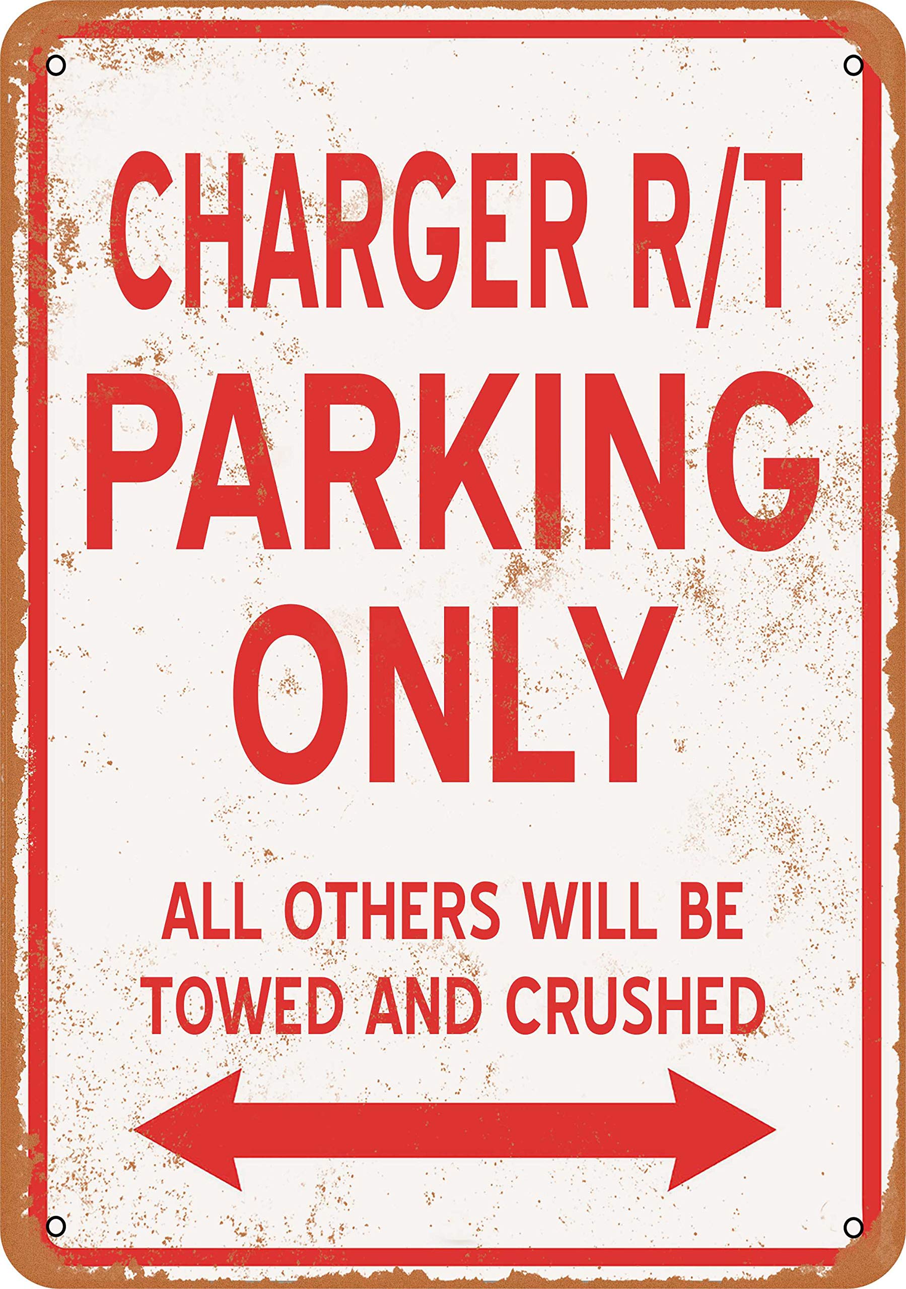 10 x 14 Inch Vintage Style Metal Sign - Charger R/T Parking Only - Durable Garage, Man Cave, or Office Wall Decor