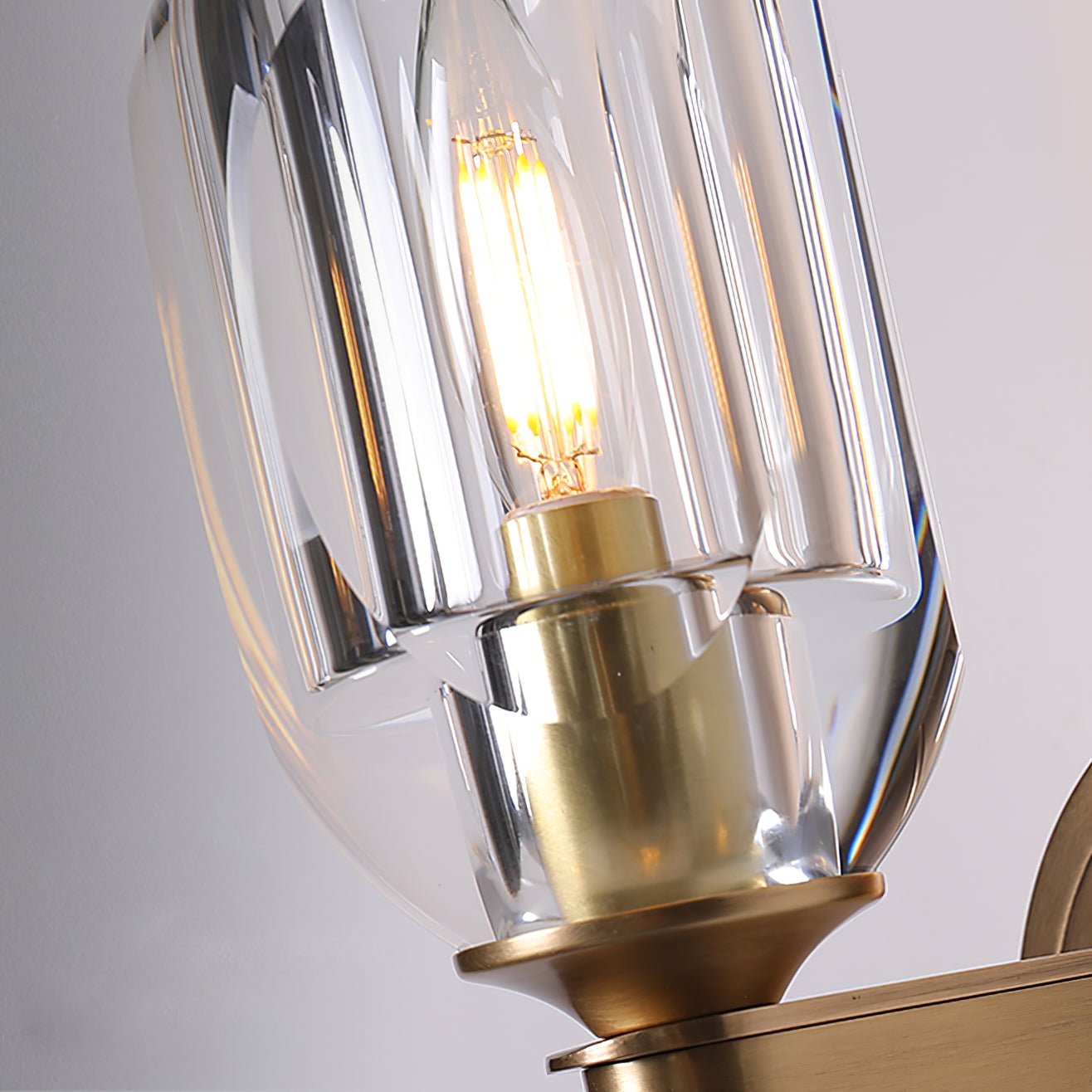Diamond Crystal Wall Sconce Light Fixture - Elegant Glass Sconce Lighting for Bedroom, Living Room & Hallway Decor