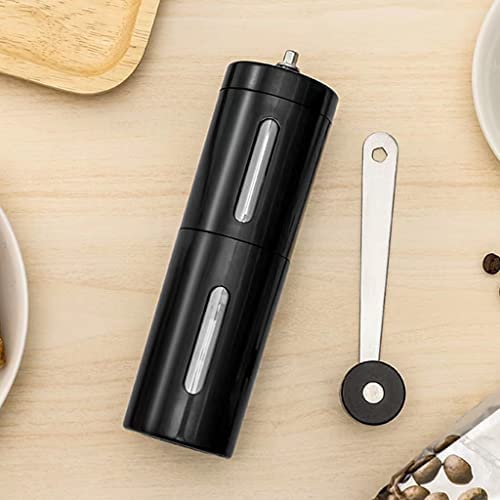 Portable Manual Coffee Grinder - Hand Cranked Travel Coffee Maker for Fresh Ground Beans, Compact & Durable Black Coffee Bean Grinder - Perfect for Camping, Office & Home Brewing
