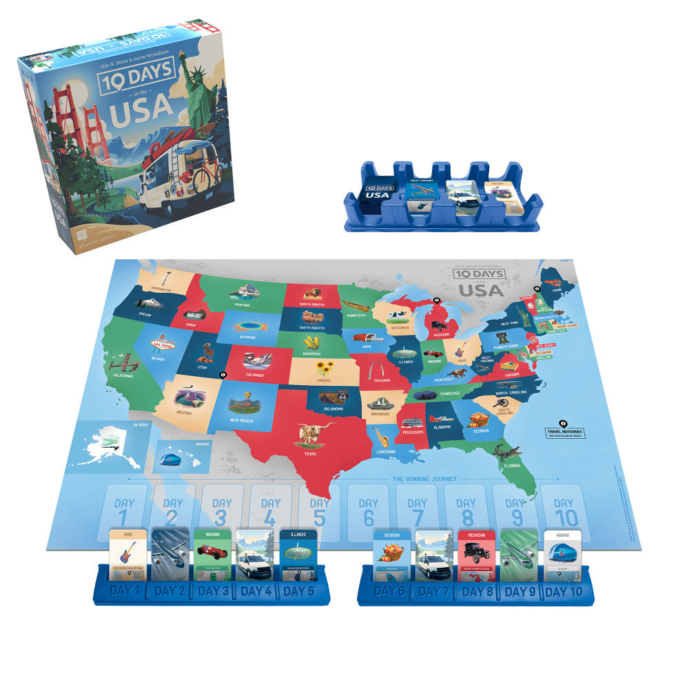 10 Days in the USA Second Edition - Family Strategy Board Game for Ages 8+ | Perfect for Game Nights, Travel Education & Geography Learning