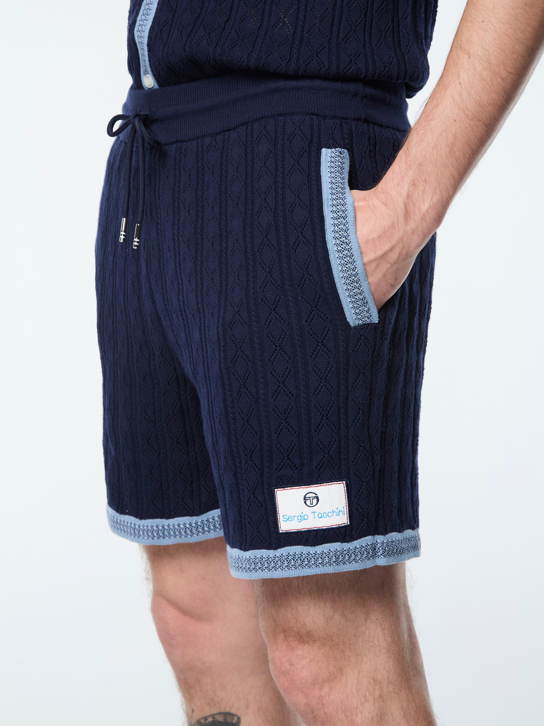 Aldo Pointelle Shorts for Women - Lightweight & Breathable Maritime Blue Knit Shorts | Perfect for Summer, Beach, and Casual Outings
