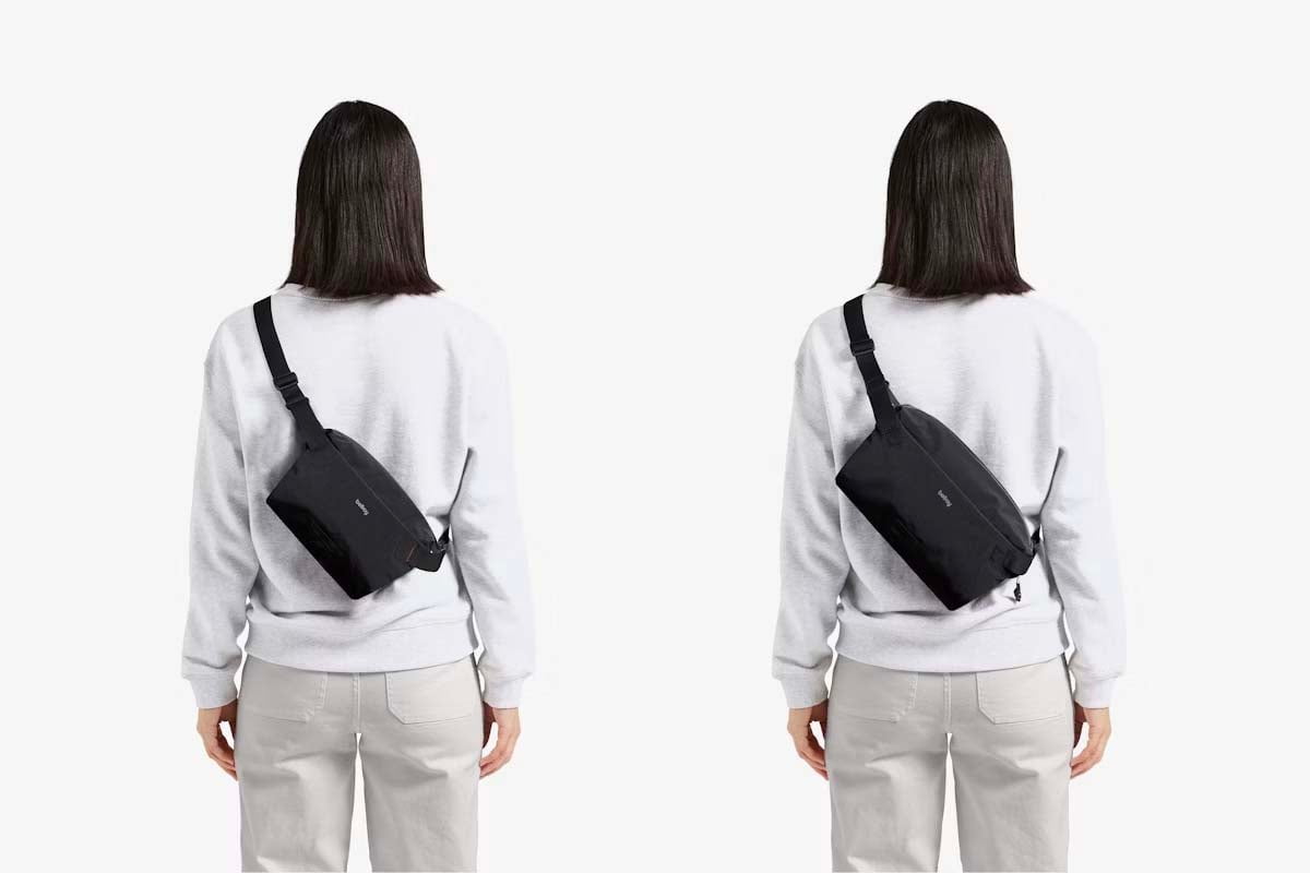 Bellroy Lite Sling - Lightweight Crossbody Bag for Men & Women | Water-Resistant Travel Sling Pack | Perfect for Hiking, Commuting & Everyday Carry (Black)
