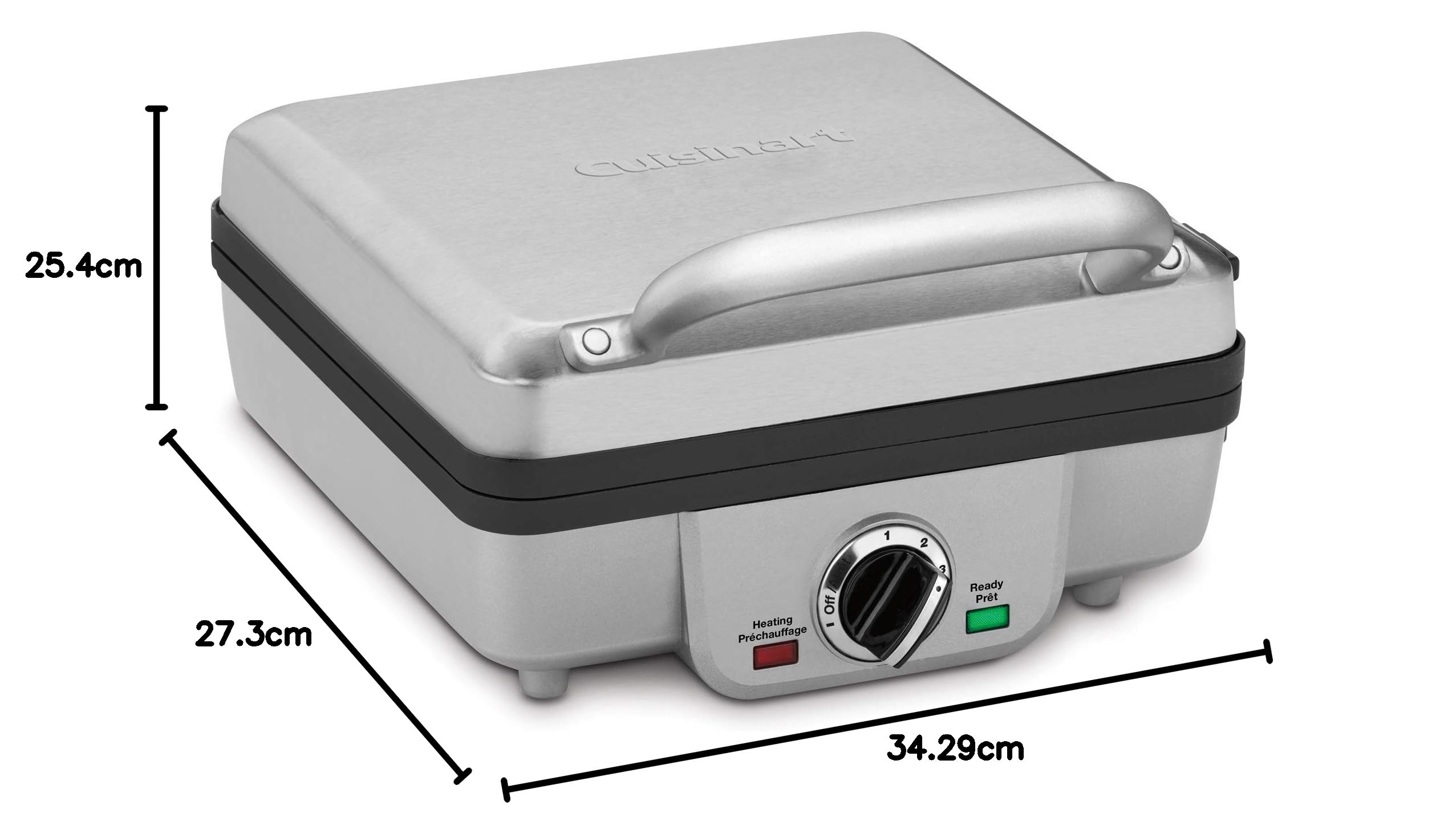 Cuisinart WAF-350C Belgian Waffle Maker with Pancake Plates - Non-Stick Removable Plates, Silver - Perfect for Breakfast, Brunch & Family Gatherings
