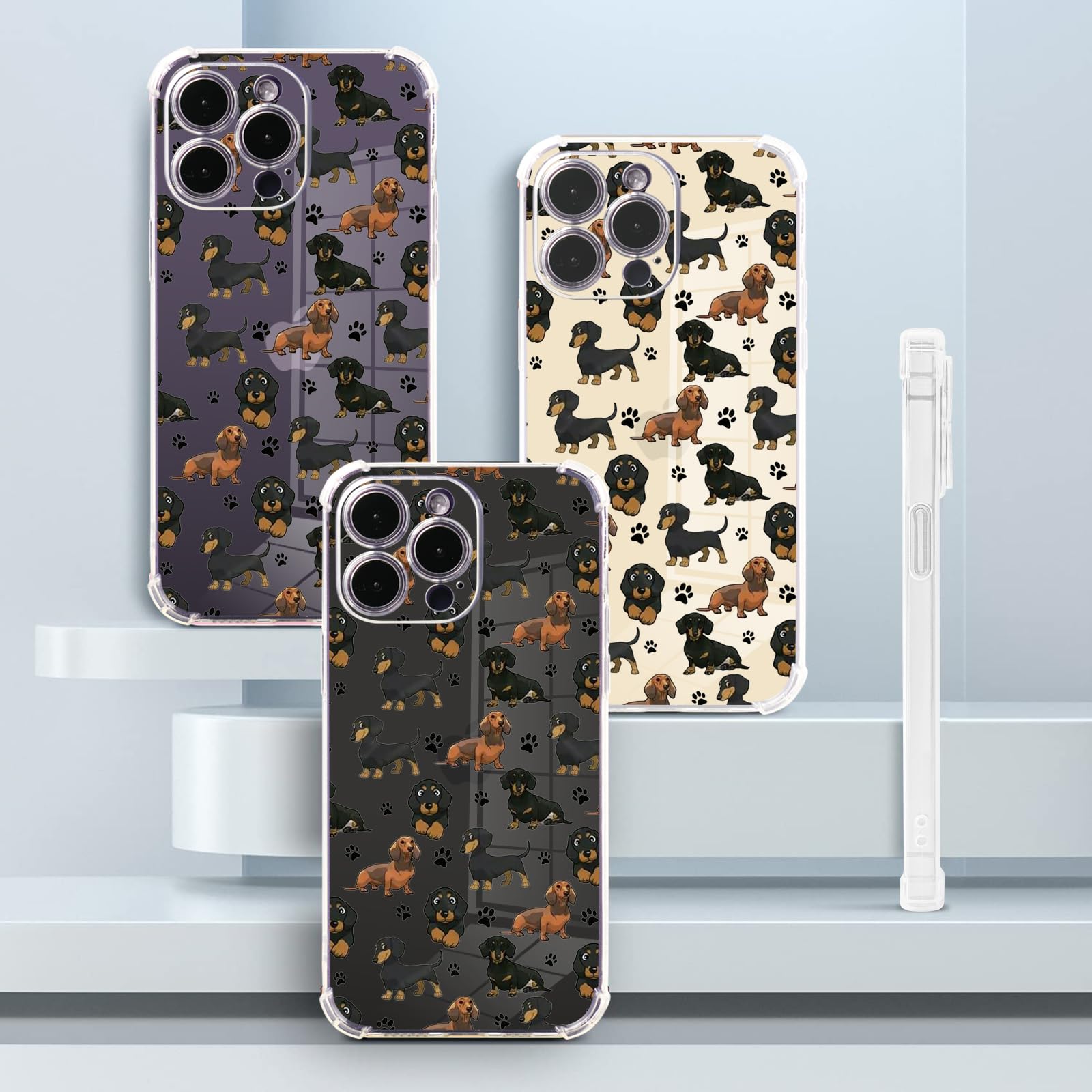 **Dachshund Paws Design Clear Soft TPU Protective Case for iPhone 11 Pro Max (6.5