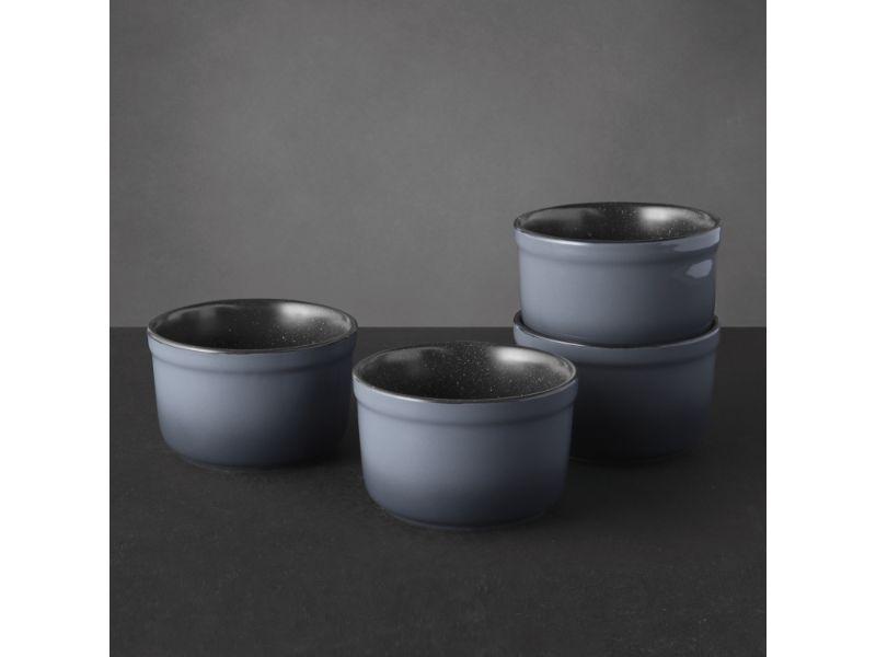 BergHOFF GEM 4-Piece Stoneware Ramekin Set – 0.42 Qt (14 oz) Each – Oven, Microwave & Dishwasher Safe – Perfect for Baking, Soufflés, Dips & Desserts