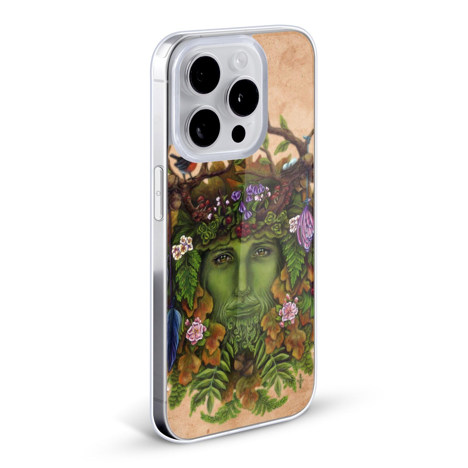 Officially Licensed Brigid Ashwood The Greenman Celtic Wisdom Soft Gel Case for Apple iPhone 11 Pro Max - Protective Phone Cover with Artistic Design, Perfect for Nature Lovers and Celtic Culture Enthusiasts