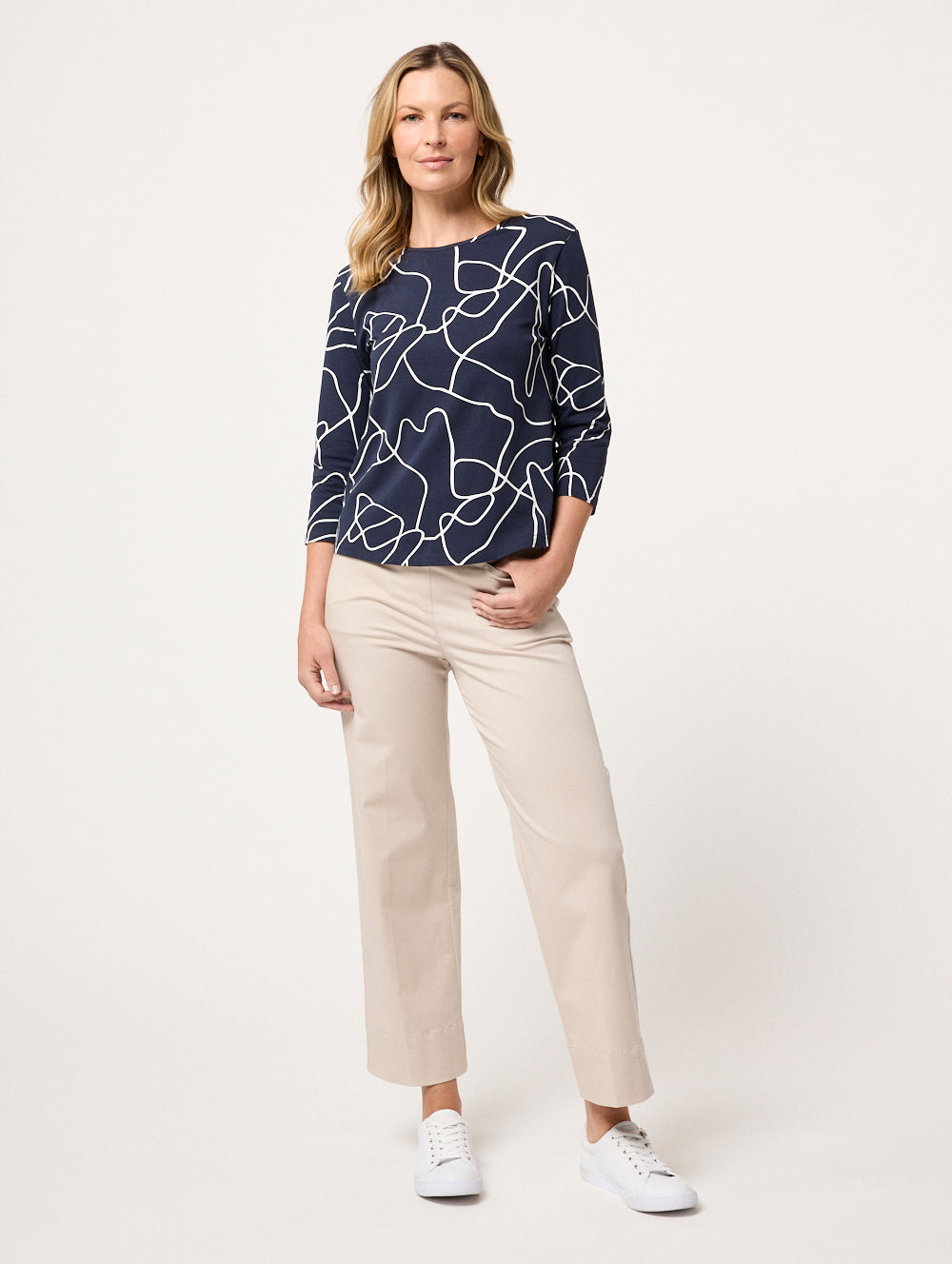 Gessica Women's 3/4 Sleeve Casual Tops - Comfortable Blouse for Work, Office & Everyday Wear | Flattering Fit & Breathable Fabric