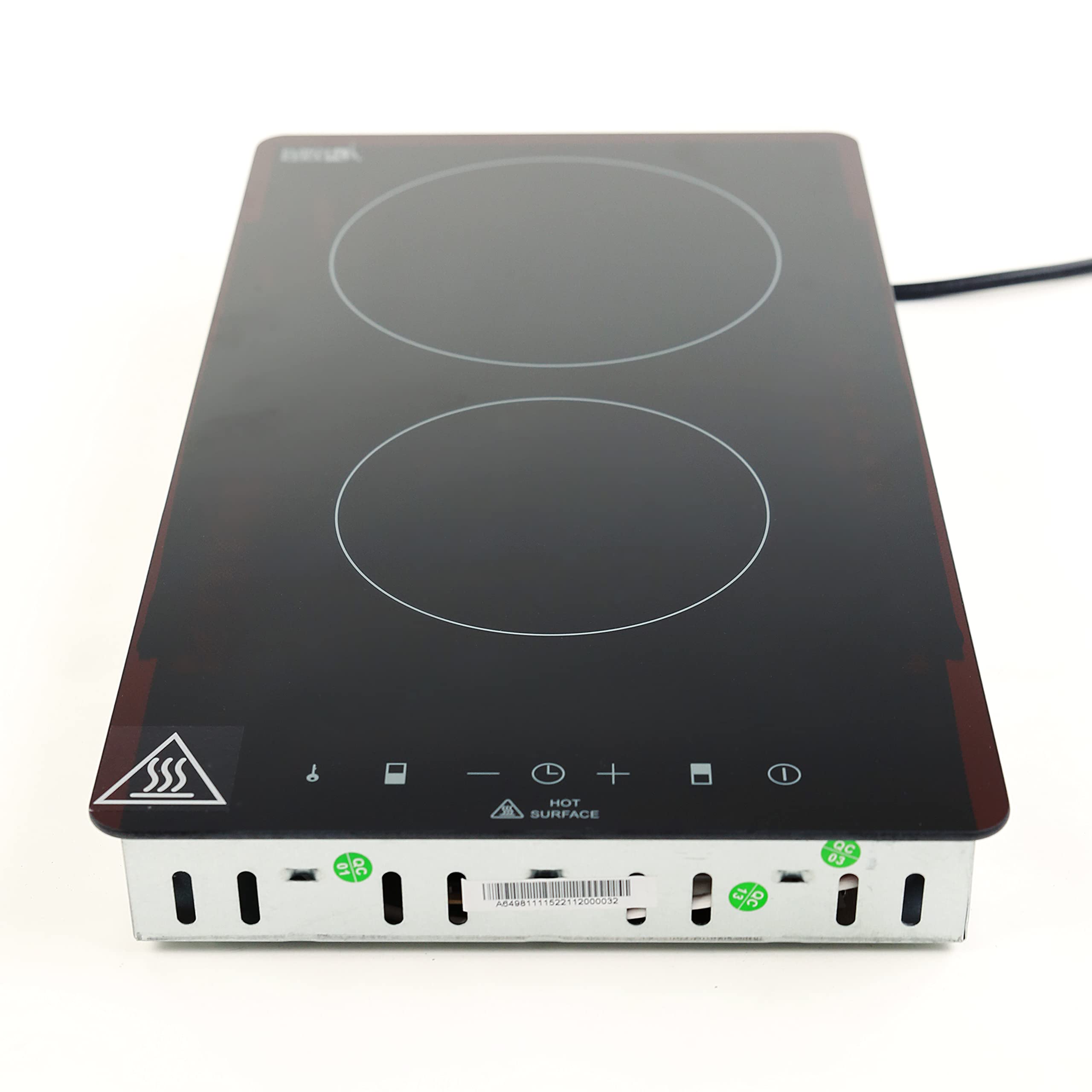 Avanti BCT115J1B-IS 2600-Watt Portable Electric Cooktop - Dual Burner Induction Stove with 9 Power Settings, Touch Controls & Timer - Easy-Clean Glass Surface, Safety Switch - Perfect for Dorms, RVs & Small Kitchens
