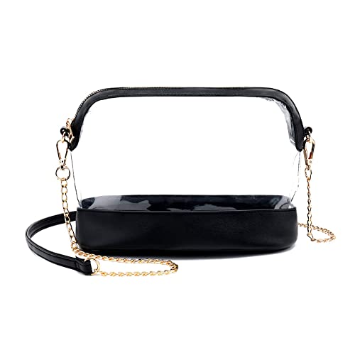 Bycobecy Clear Purse for Women - Stadium Approved Transparent Shoulder Bag with Zipper, Fashionable Crossbody Purse for Concerts, Sports Events and Travel