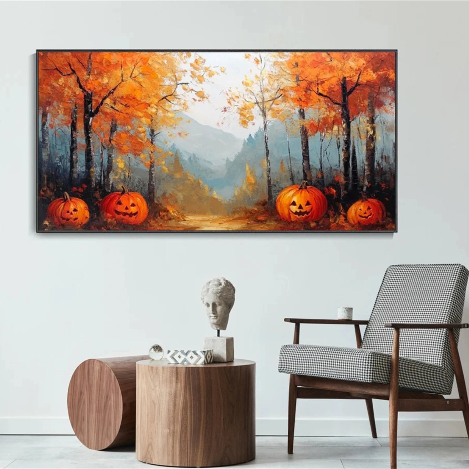 Beautiful Flower and Tree Painting #FT152 - Handmade Canvas Art for Home Decor, Living Room, Bedroom & Office Wall