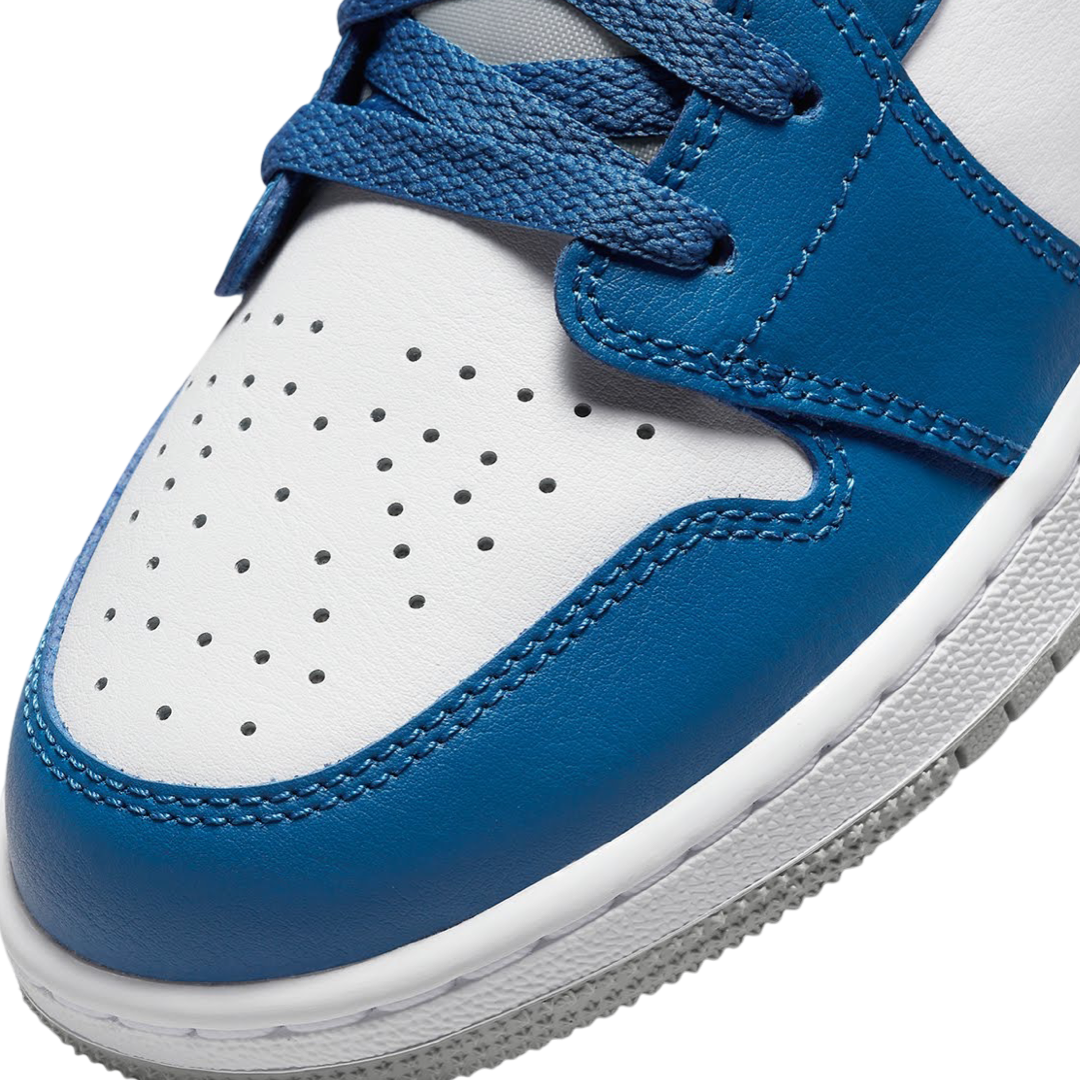 Air Jordan 1 Low GS Sneakers - True Blue, Cement Grey & White Colorway - Perfect for School, Sports & Casual Wear