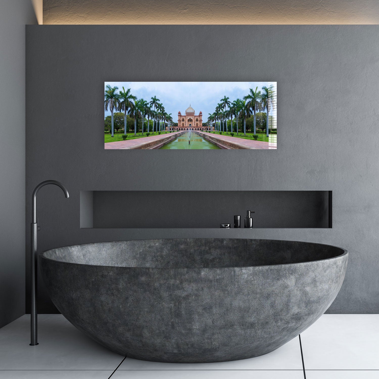 Taj Mahal Panoramic View Poster - Stunning India Landmark Wall Art for Home & Office Decor | Perfect for Living Room, Bedroom, or Gift
