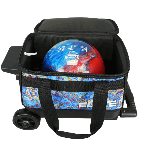 ELITE Basic Single Roller Bowling Bag - Blue Swirl Design for Men & Women | Perfect for League Play, Tournaments & Practice Sessions
