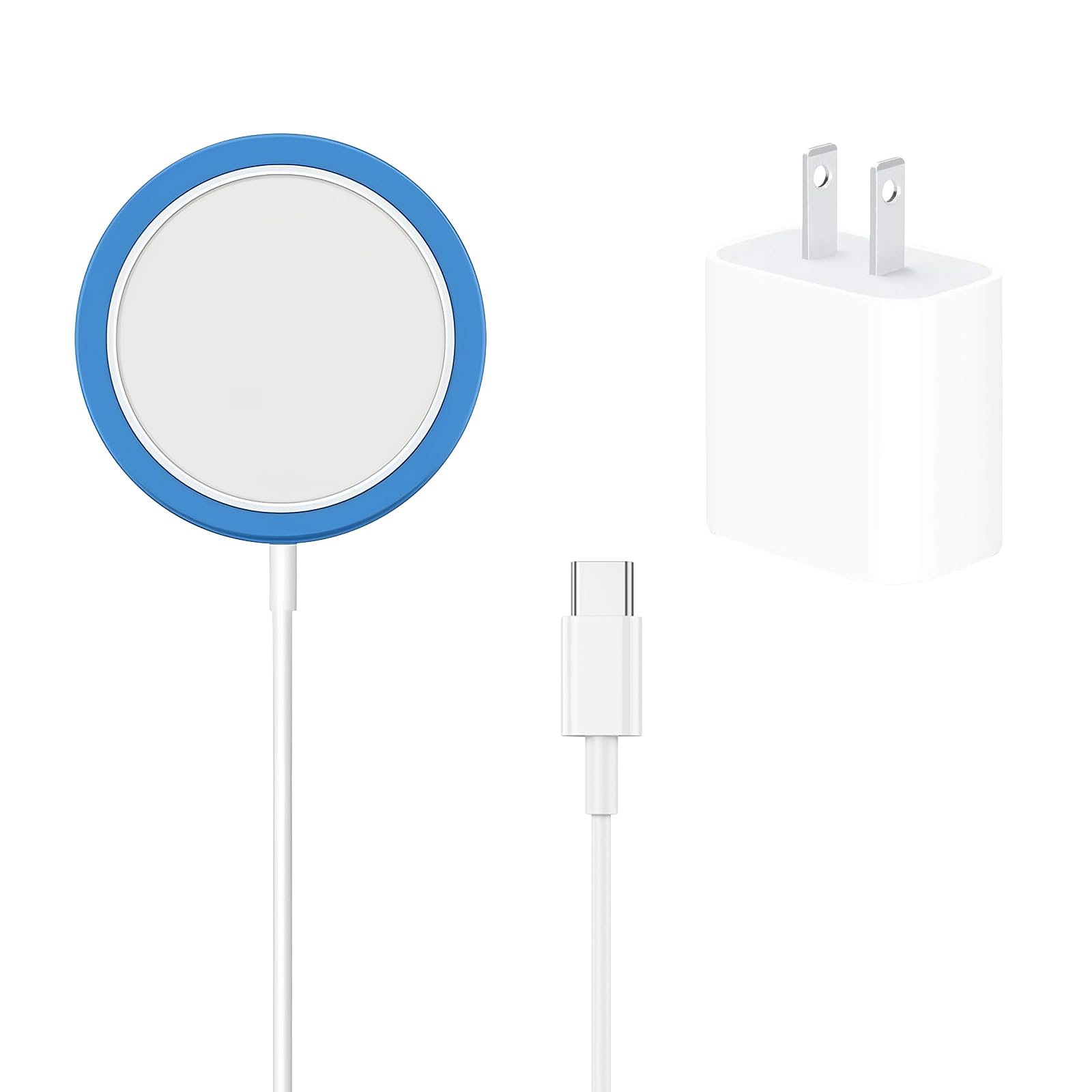 Magnetic Wireless Charger for iPhone 15 Pro Max/15 Pro/15/15 Plus/14/14 Pro/14 Plus/14 Pro Max/13/13 Pro Max/12 Pro - Fast Charging with 20W Type-C PD Adapter - Perfect for Home, Office & Travel Use